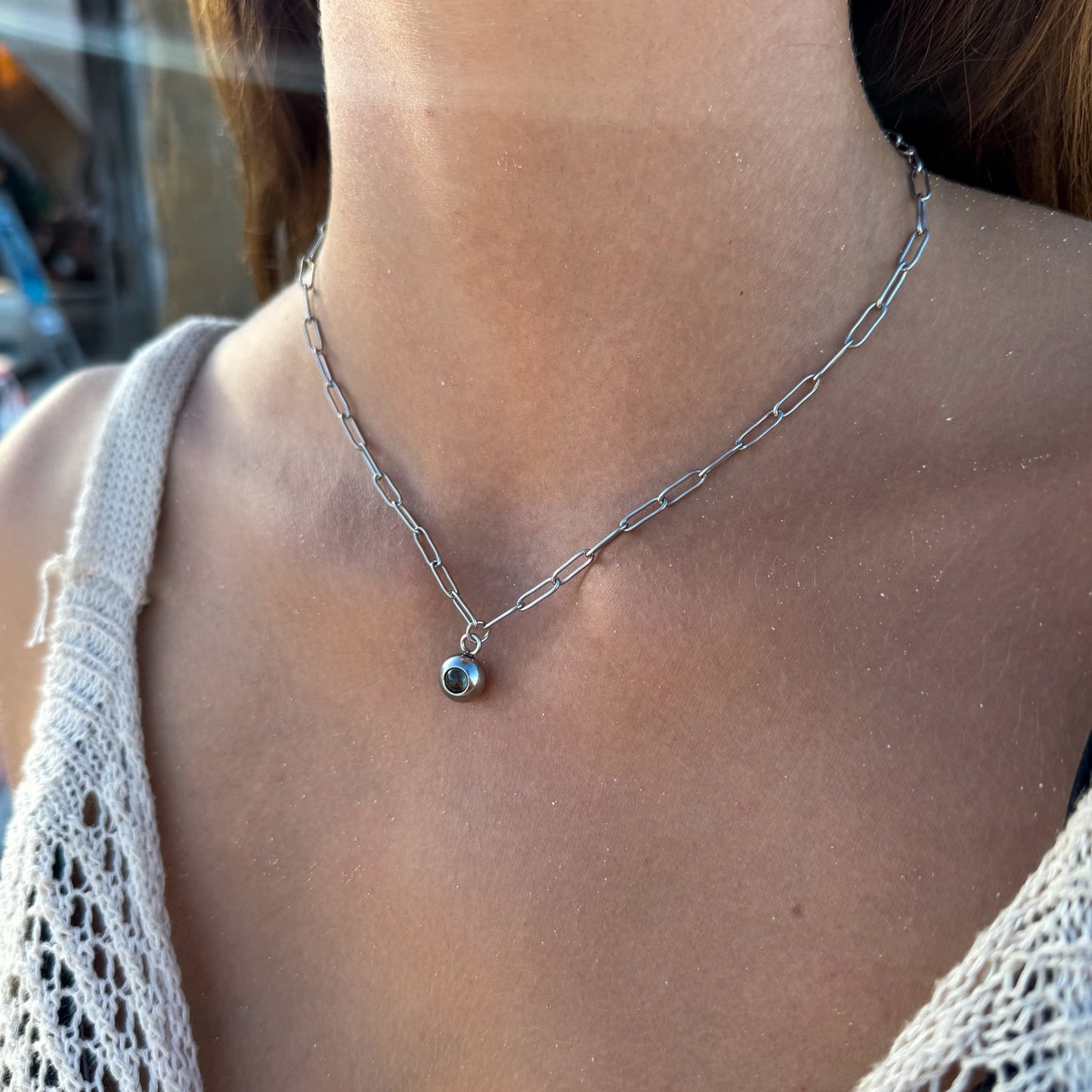 Fotoketting met je eigen foto - Paper Clip Ketting