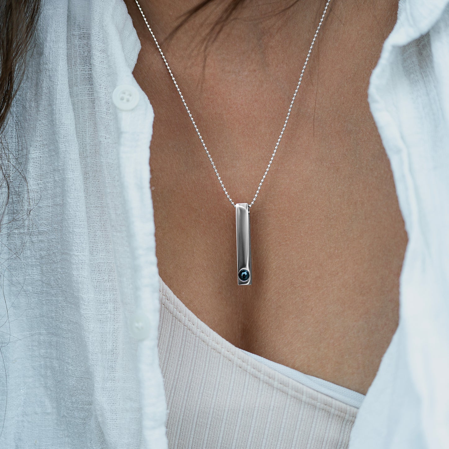 Fotoketting met je eigen foto - Staaf met bolletjesketting