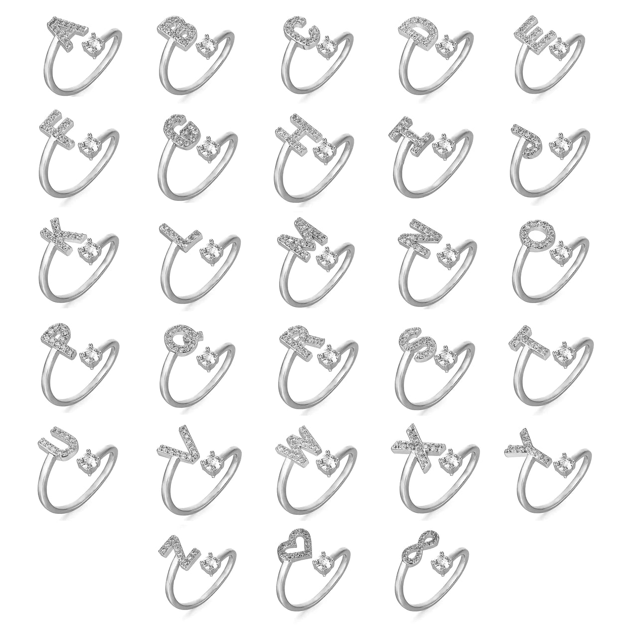 Zirkonia letter ring