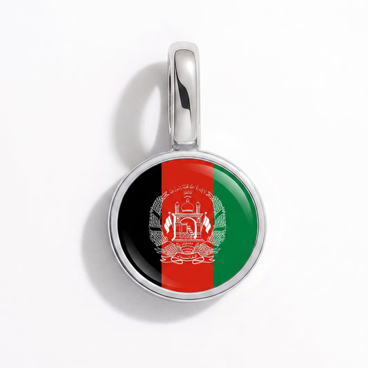 Charm vlag Afghanistan – rond zilver