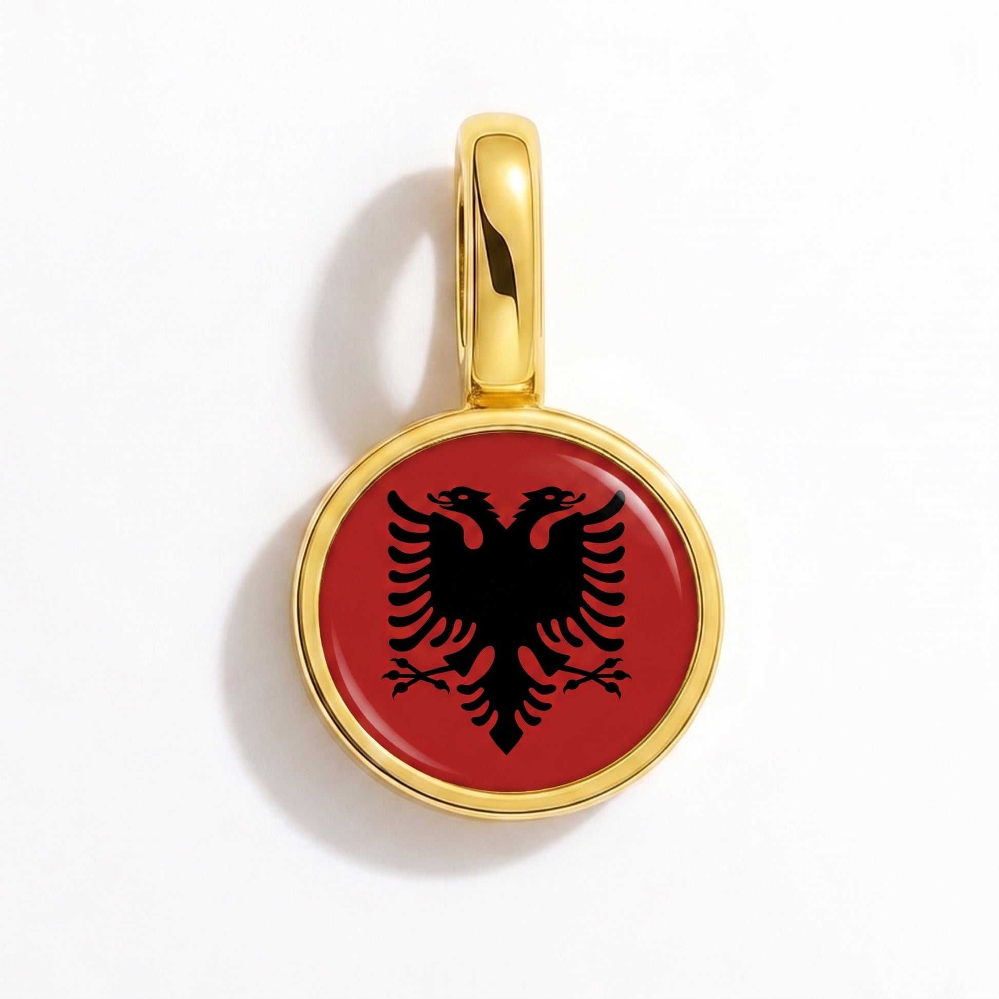 Charm vlag Albanië – rond goud