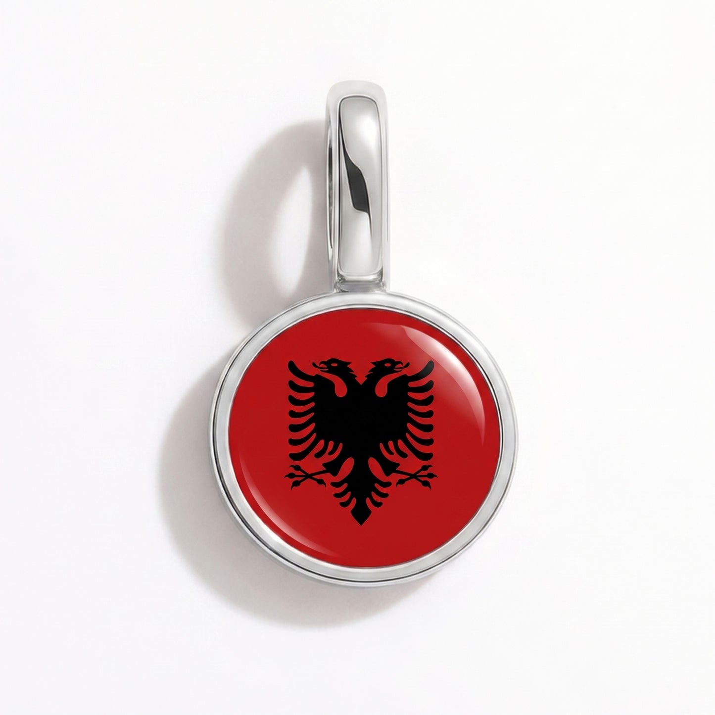 Charm vlag Albanië – rond zilver