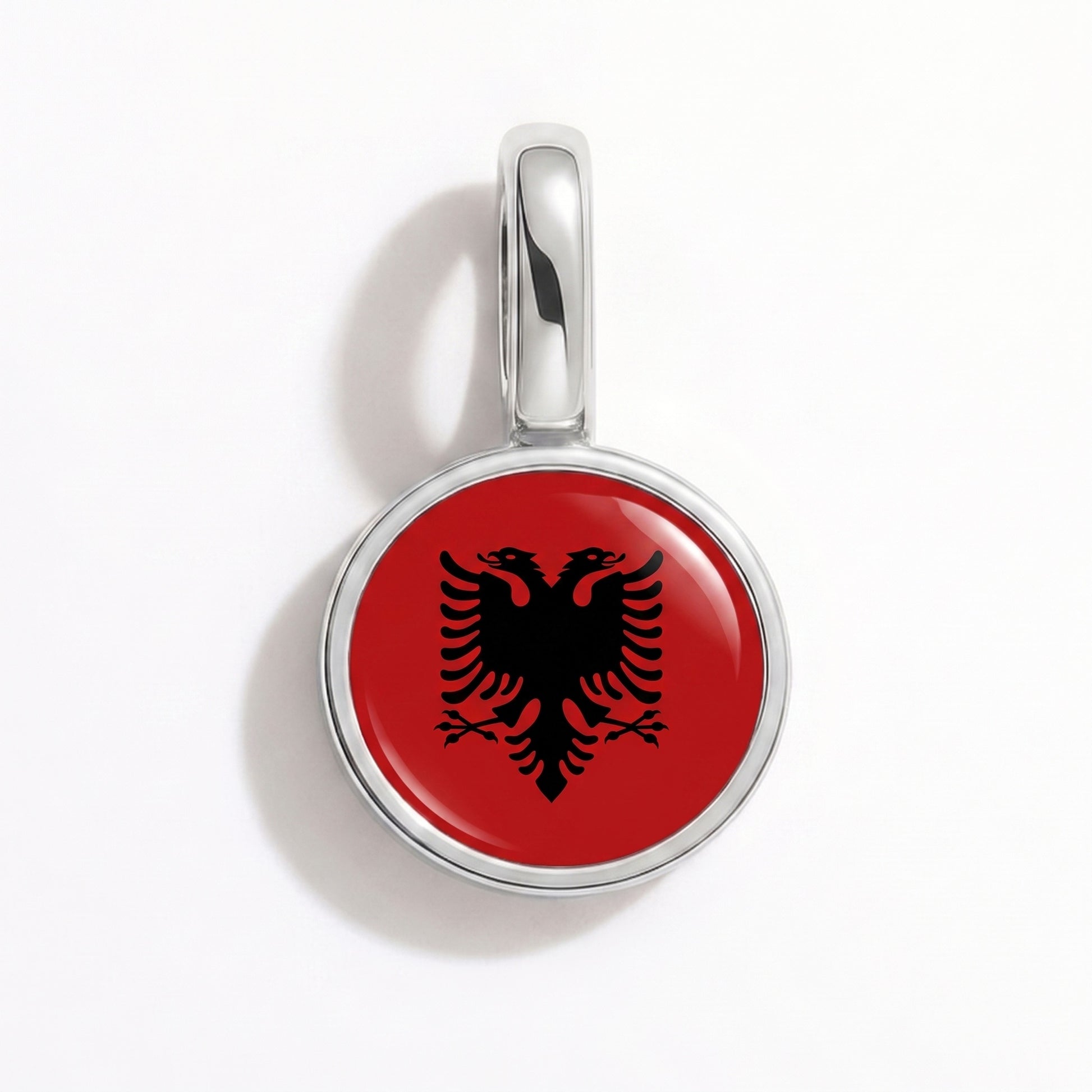 Charm vlag Albanië – rond zilver