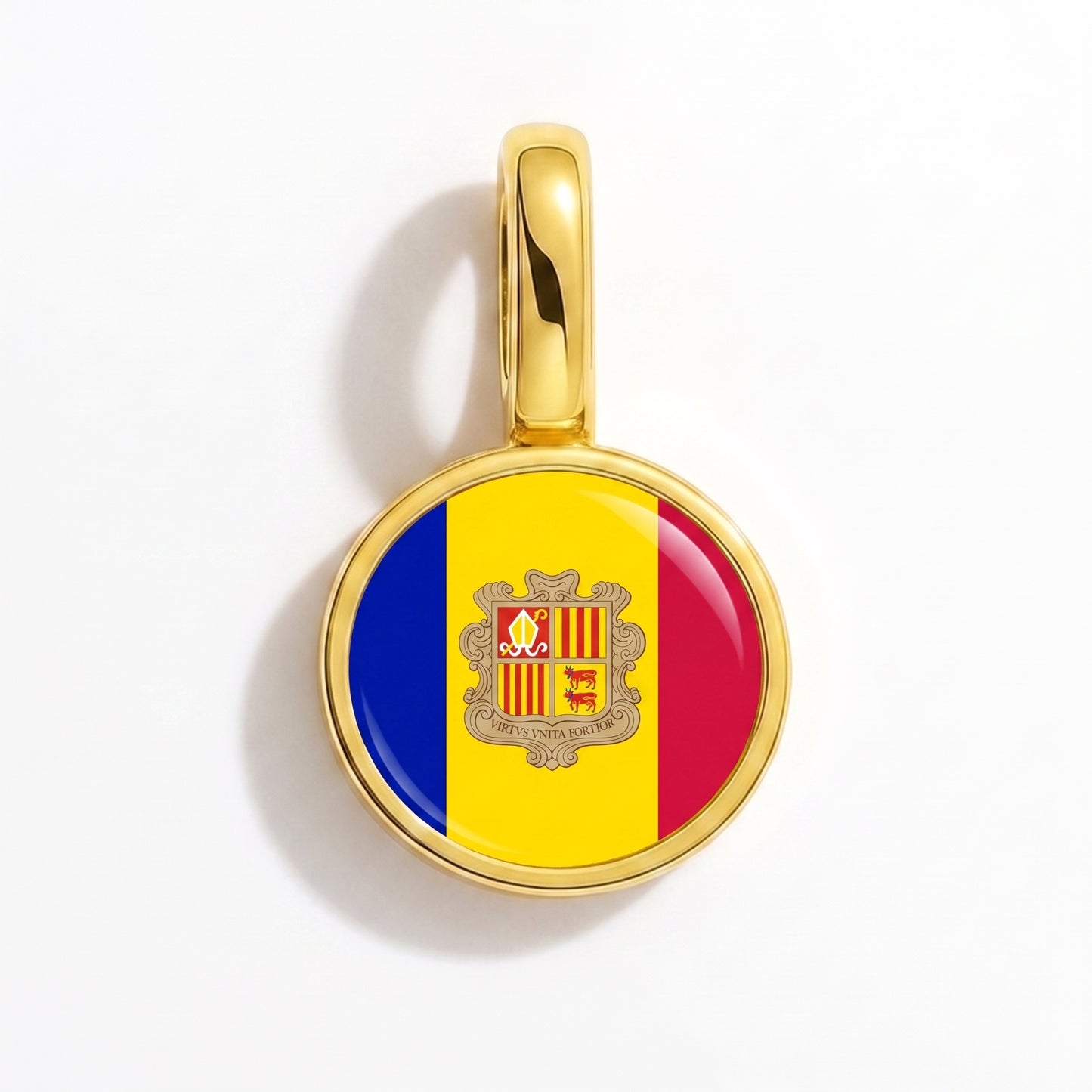 Charm vlag Andorra – rond goud