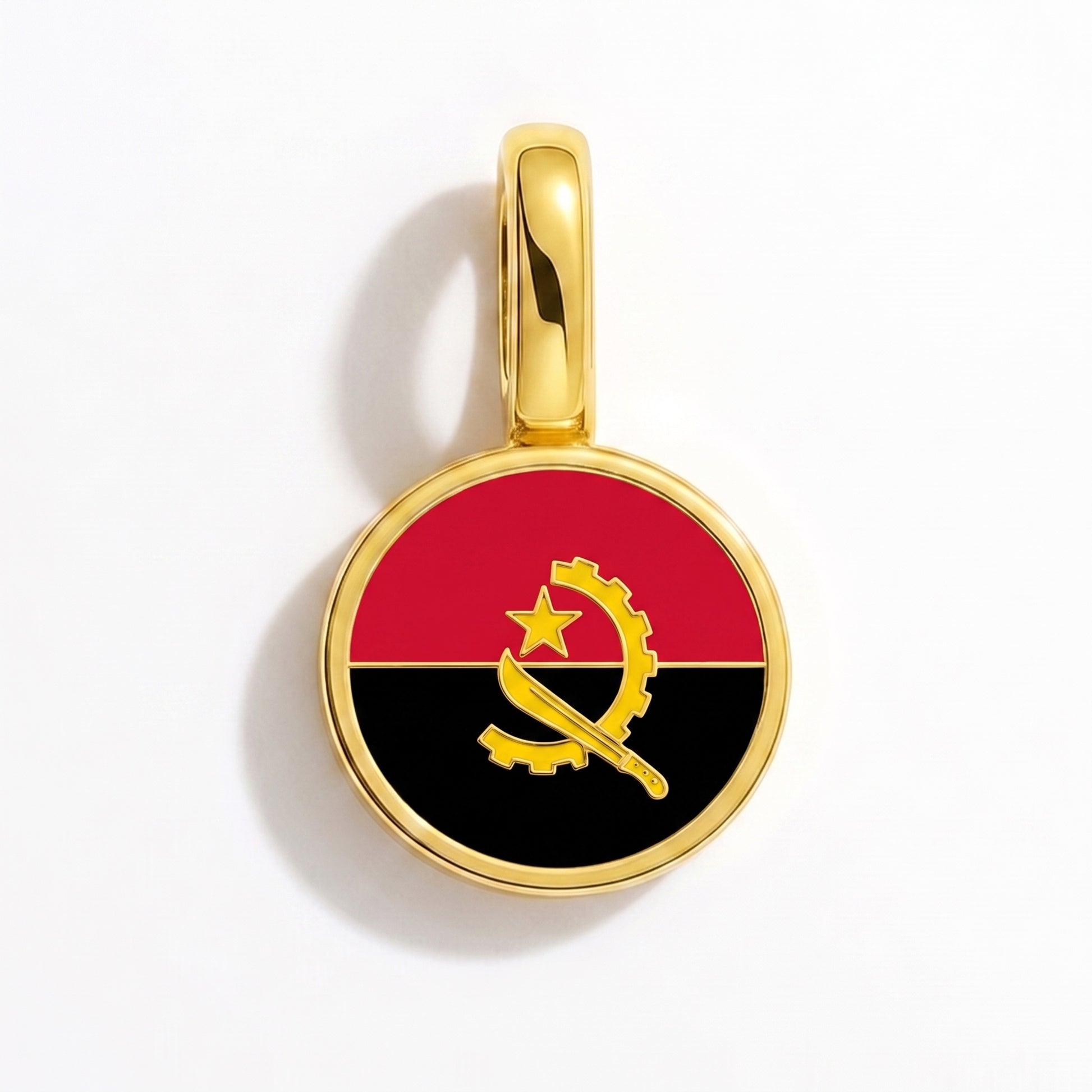 Charm vlag Angola – rond goud