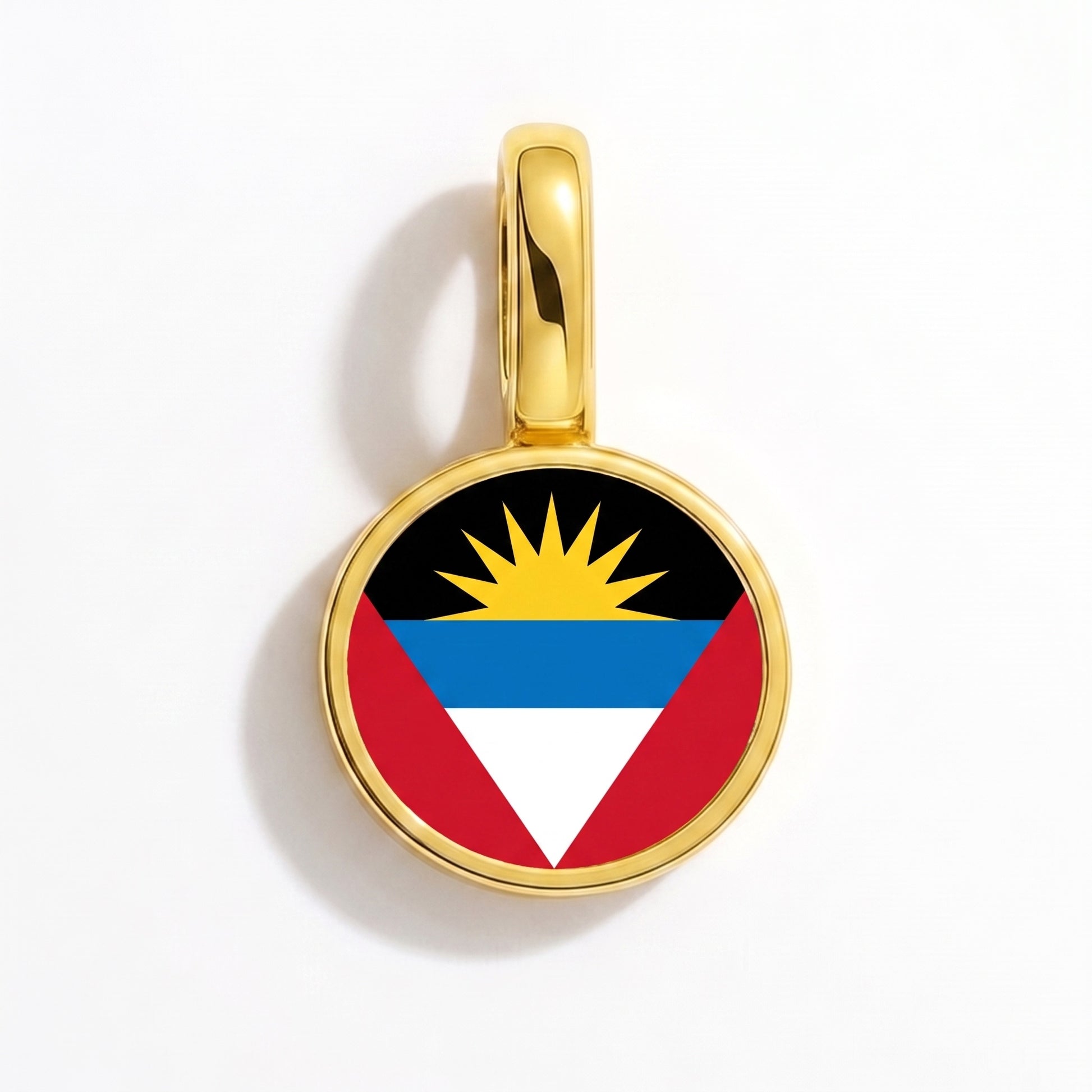 Charm vlag Antigua en Barbuda – rond goud