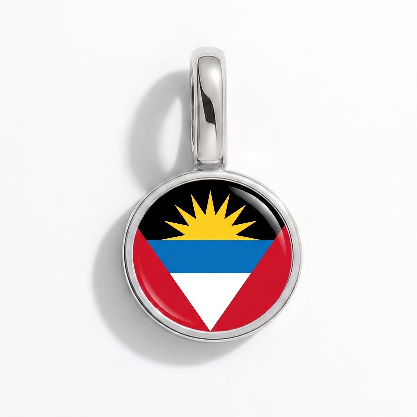 Charm vlag Antigua en Barbuda – rond zilver