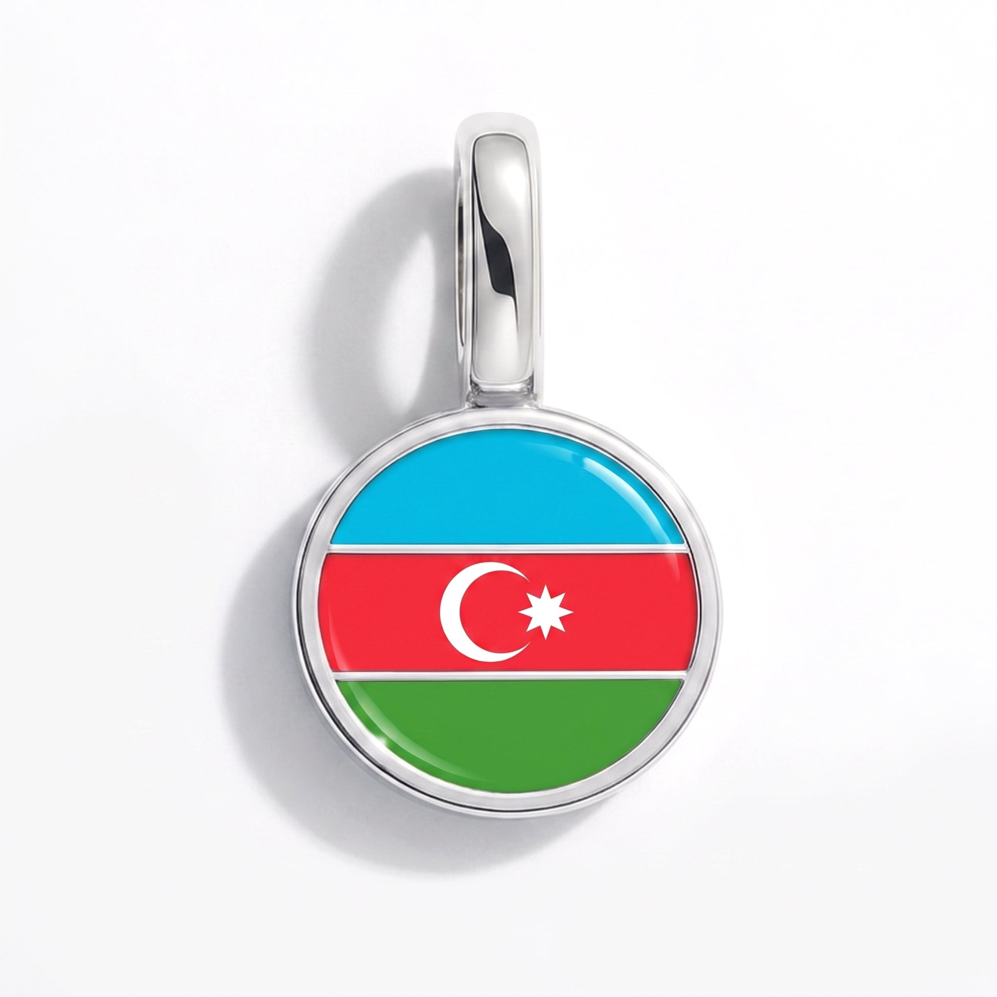 Charm vlag Azerbeidzjan – rond zilver