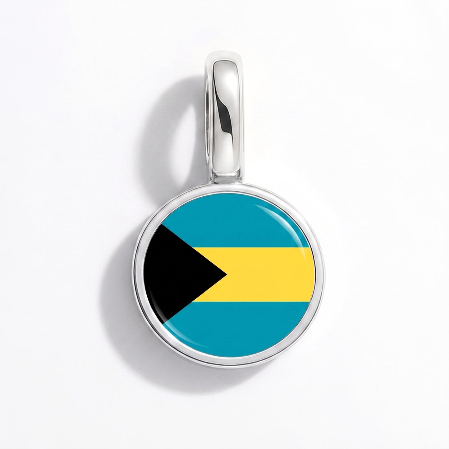Charm vlag Bahama's – rond zilver