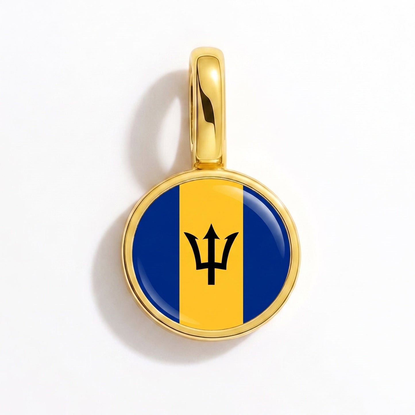 Charm vlag Barbados – rechthoekig goud