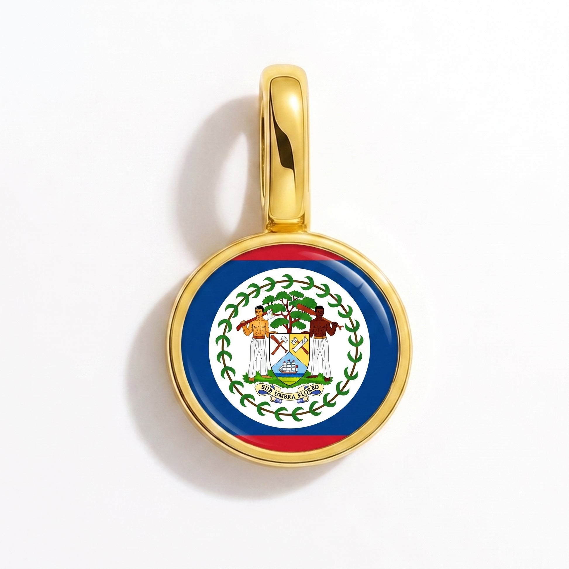 Charm vlag Belize – rond goud