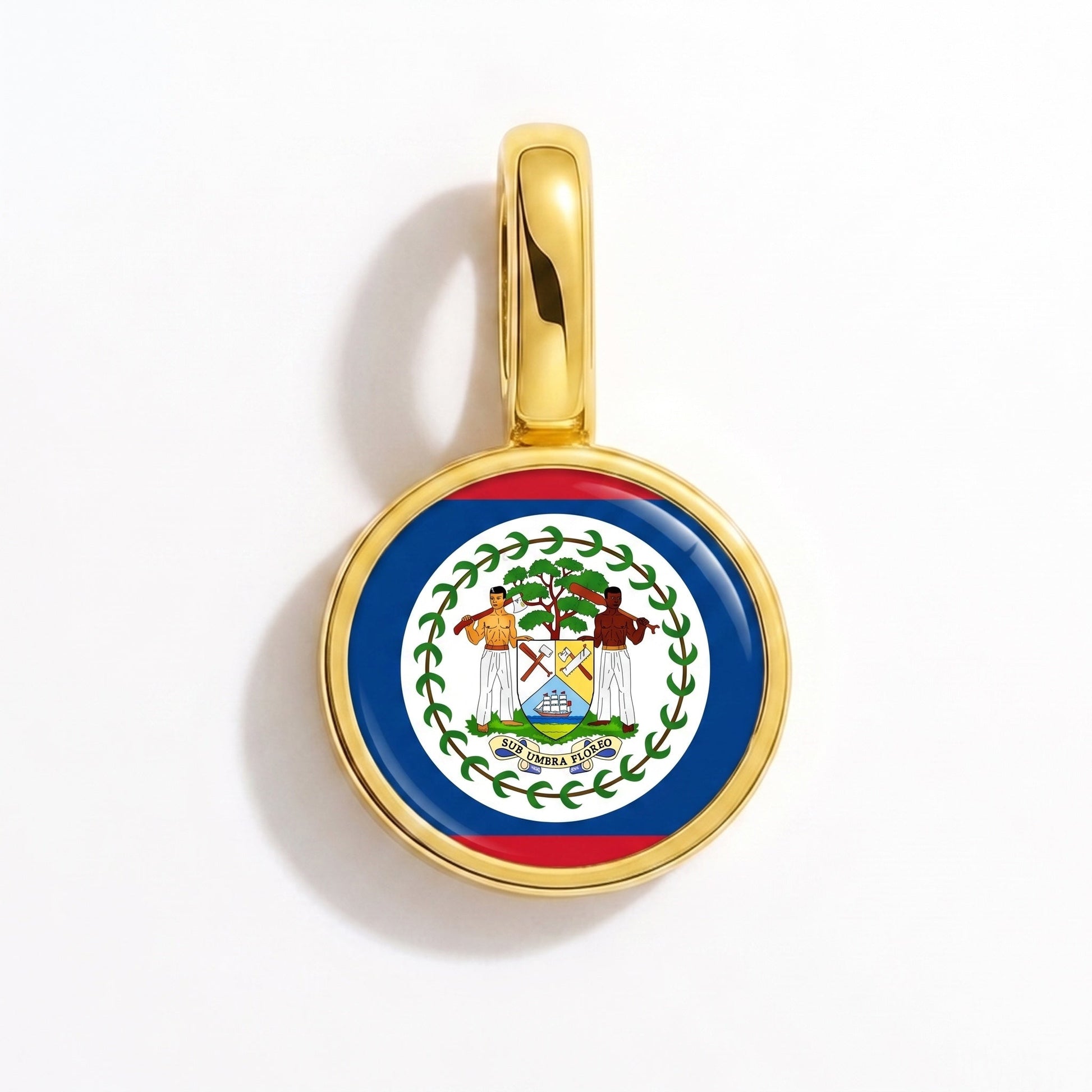 Charm vlag Belize – rechthoekig goud