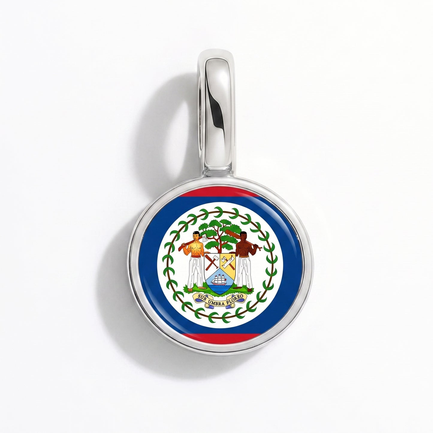 Charm vlag Belize – rond zilver