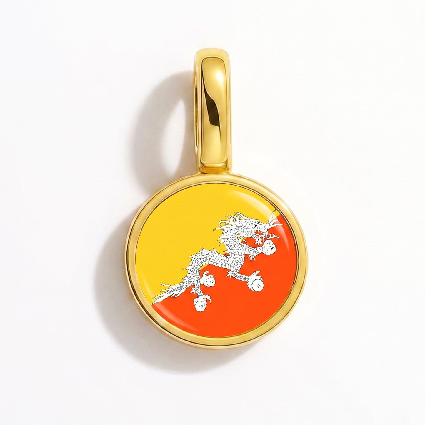 Charm vlag Bhutan – rond goud