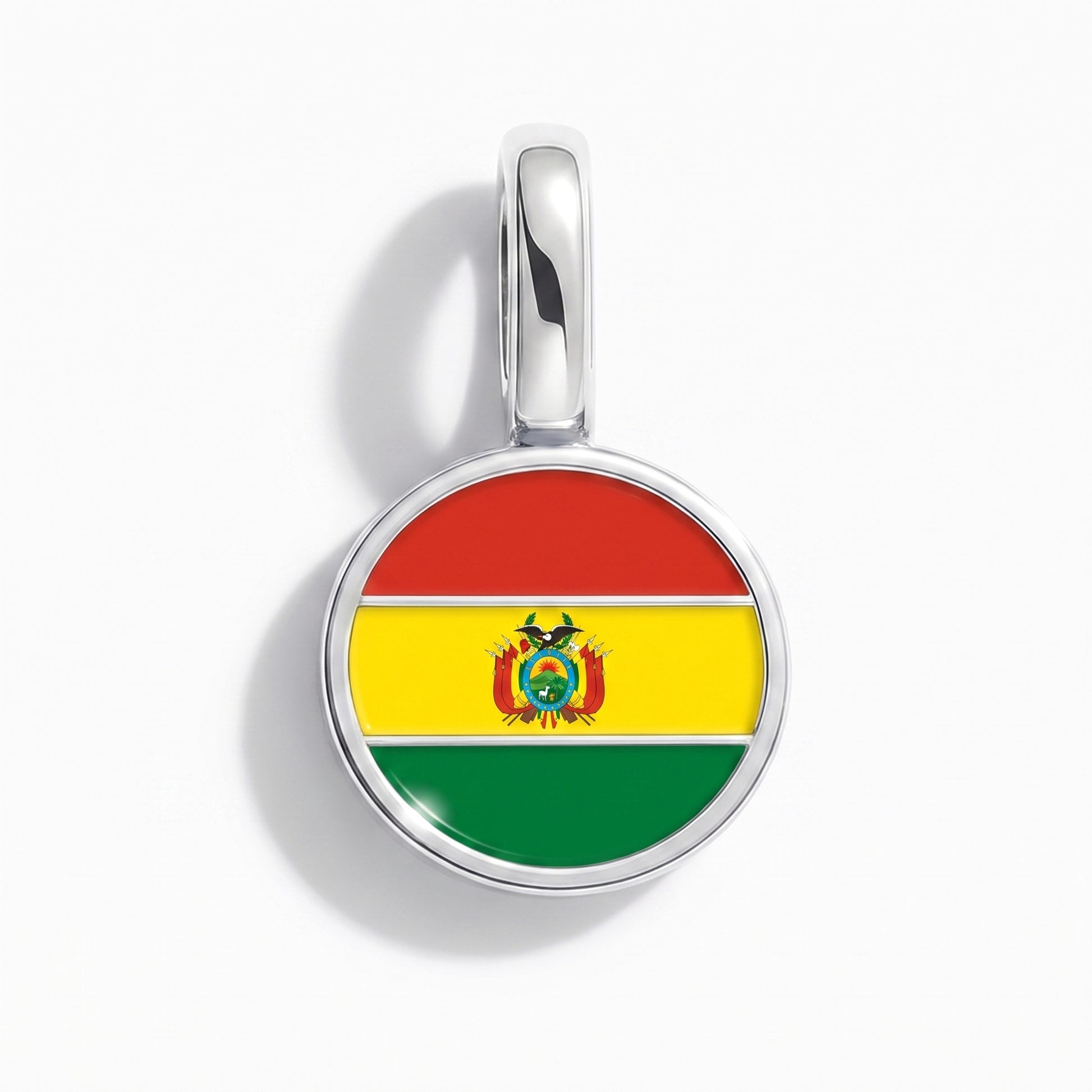 Charm vlag Bolivia – rond zilver
