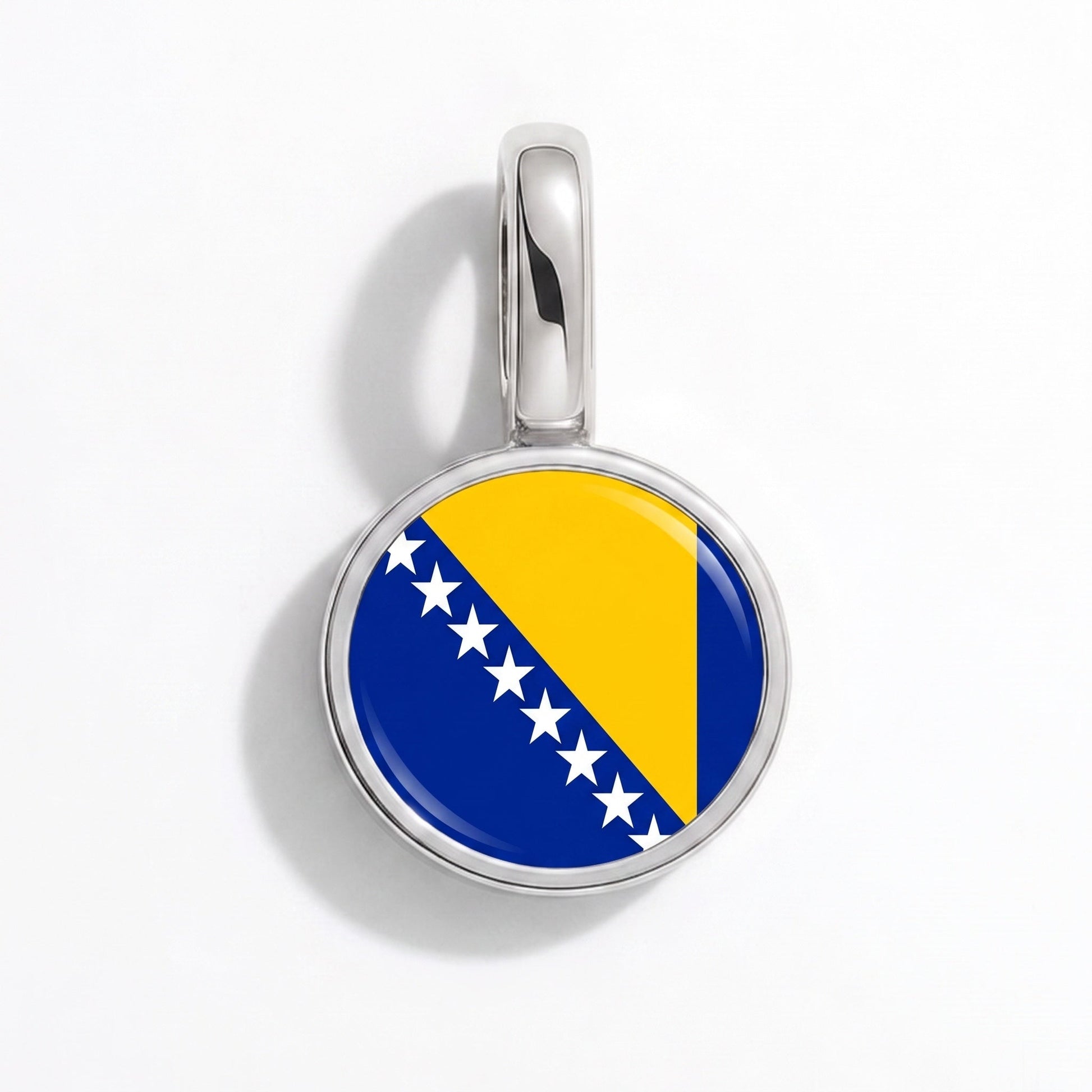 Charm vlag Bosnië en Herzegovina – rechthoekig zilver