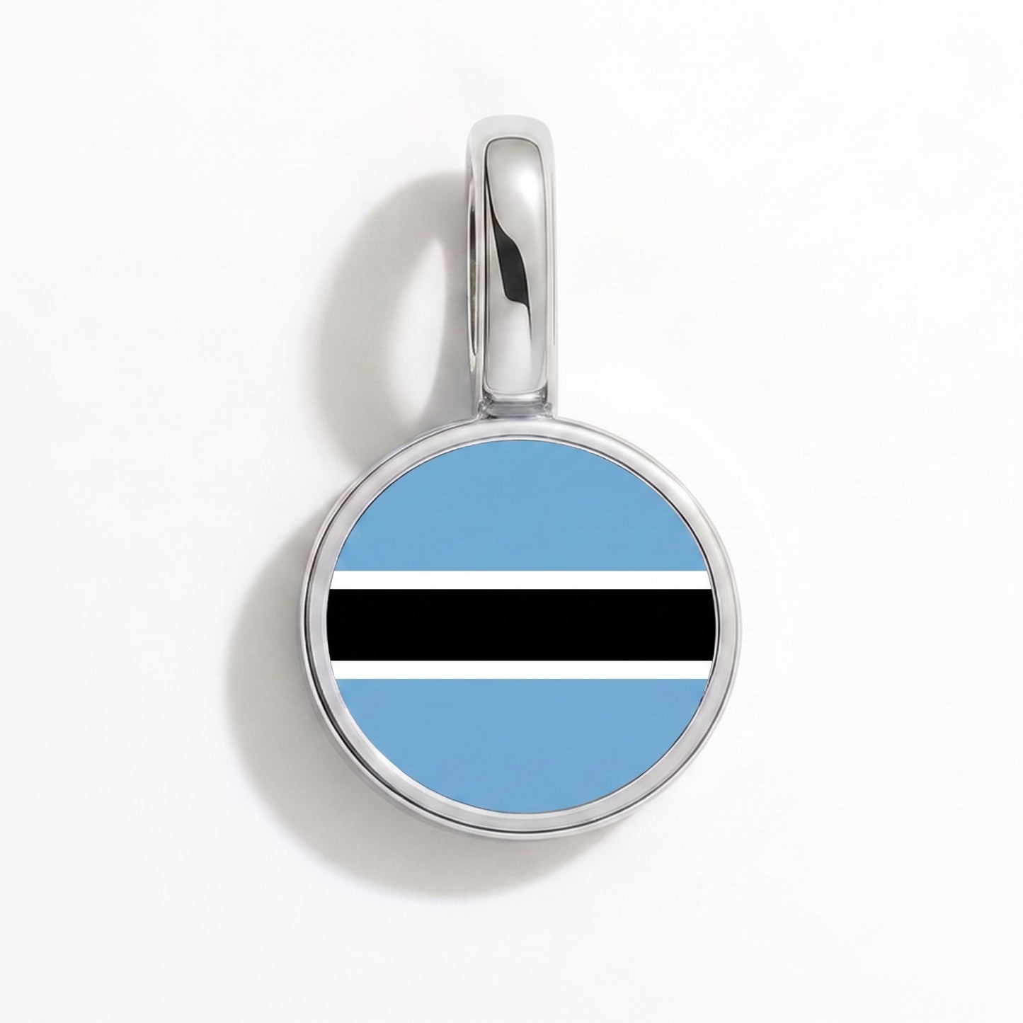 Charm vlag Botswana – rond zilver
