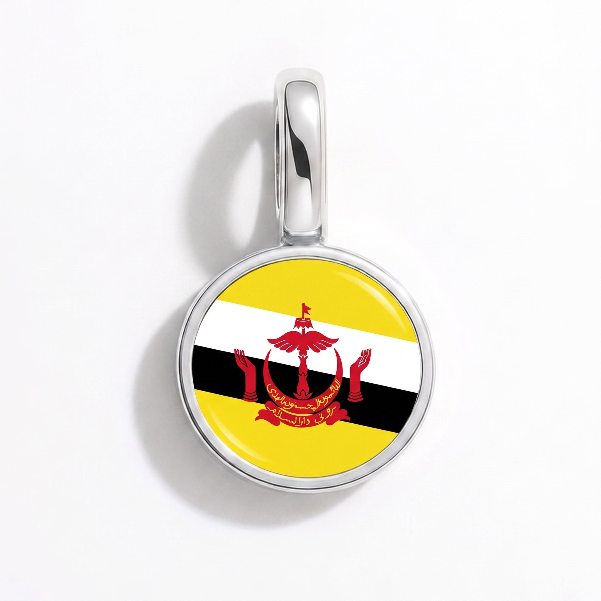 Charm vlag Brunei – rond zilver