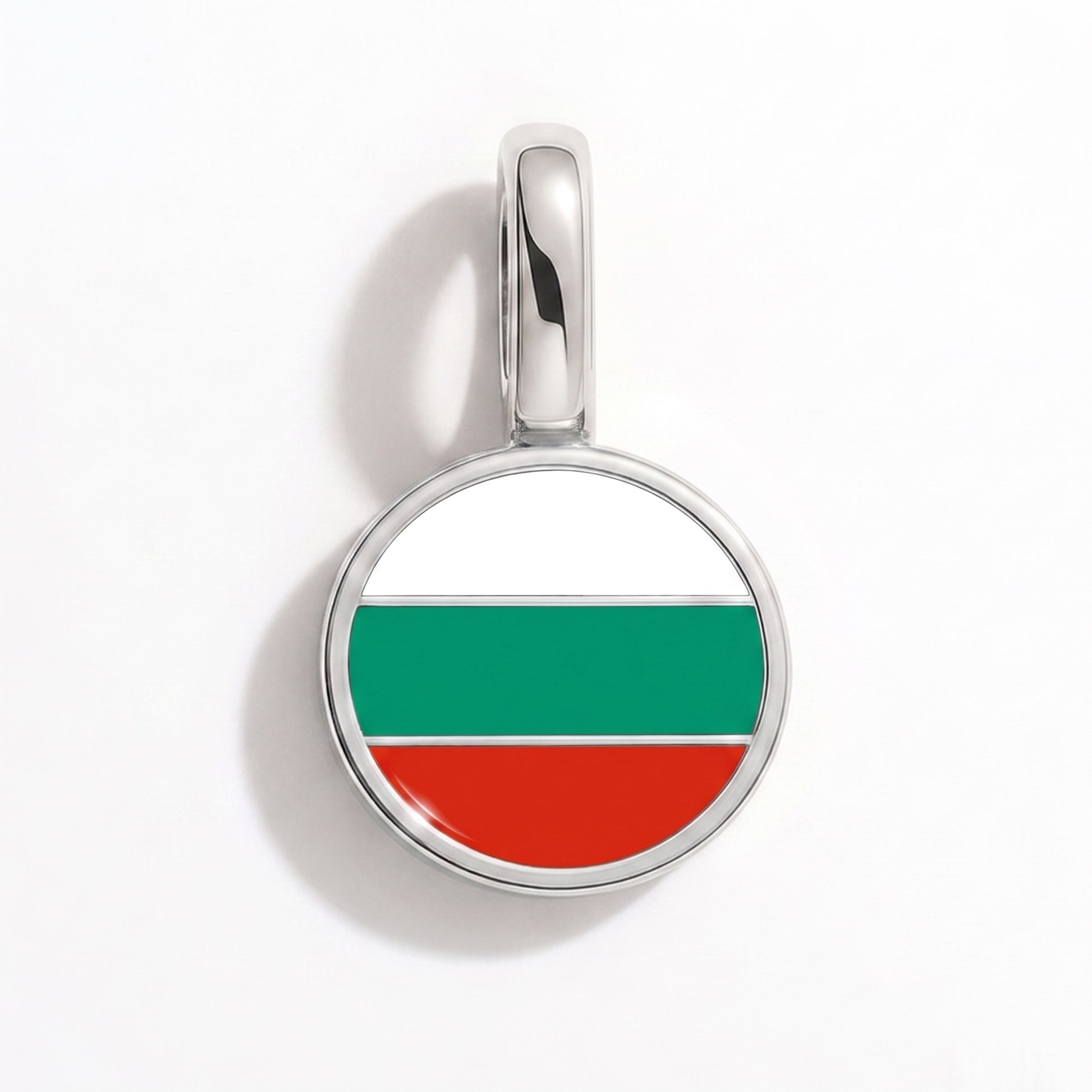 Charm vlag Bulgarije – rond zilver