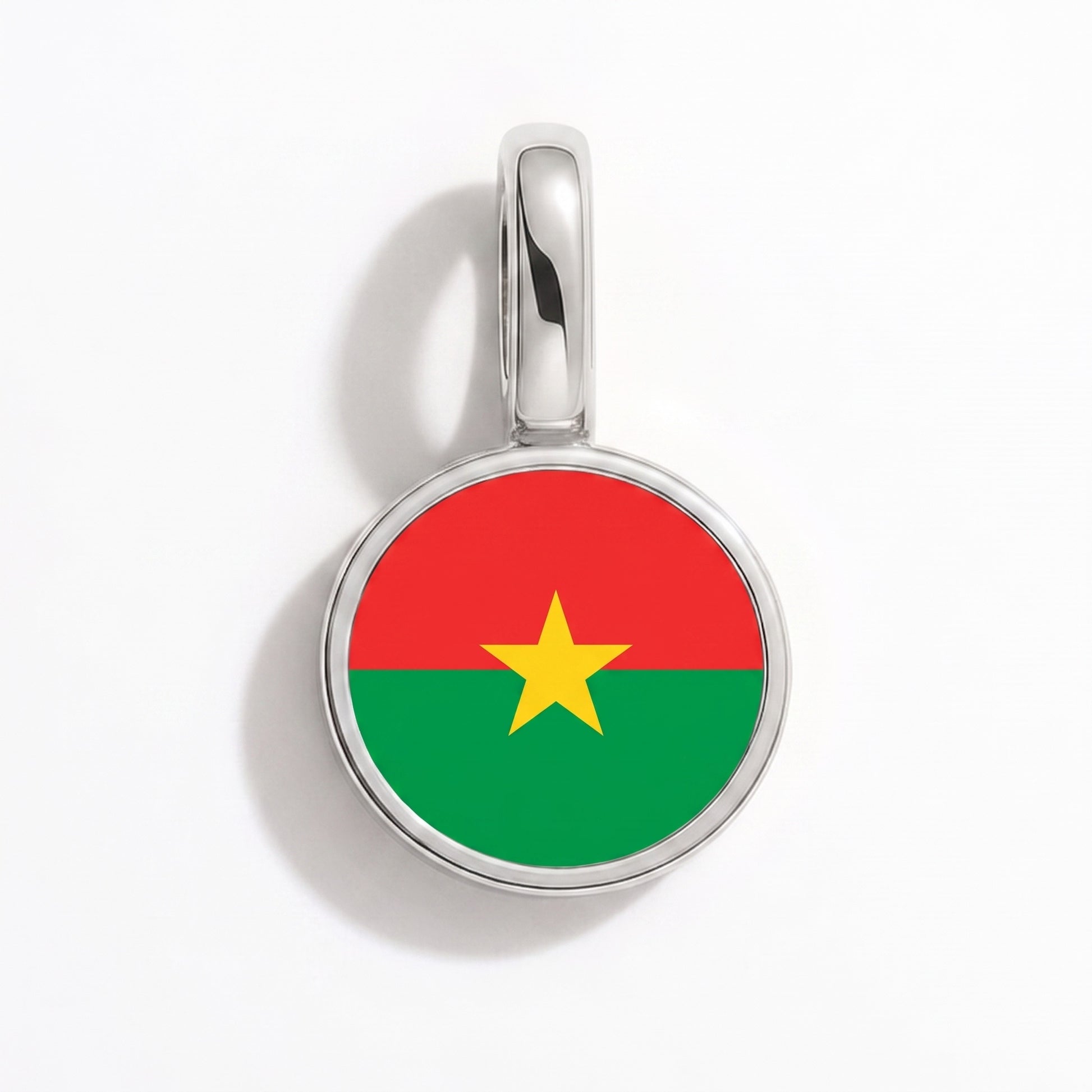 Charm vlag Burkina Faso – rond zilver