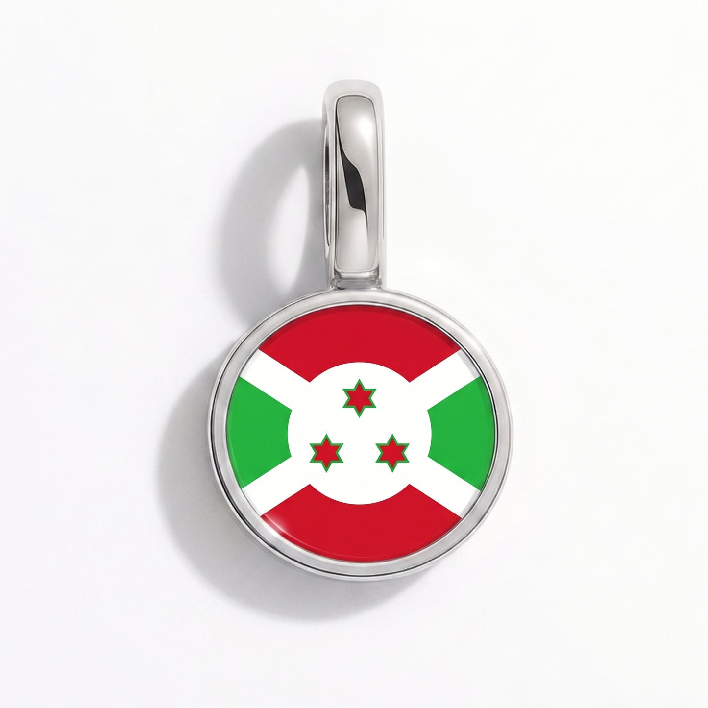 Charm vlag Burundi – rond zilver