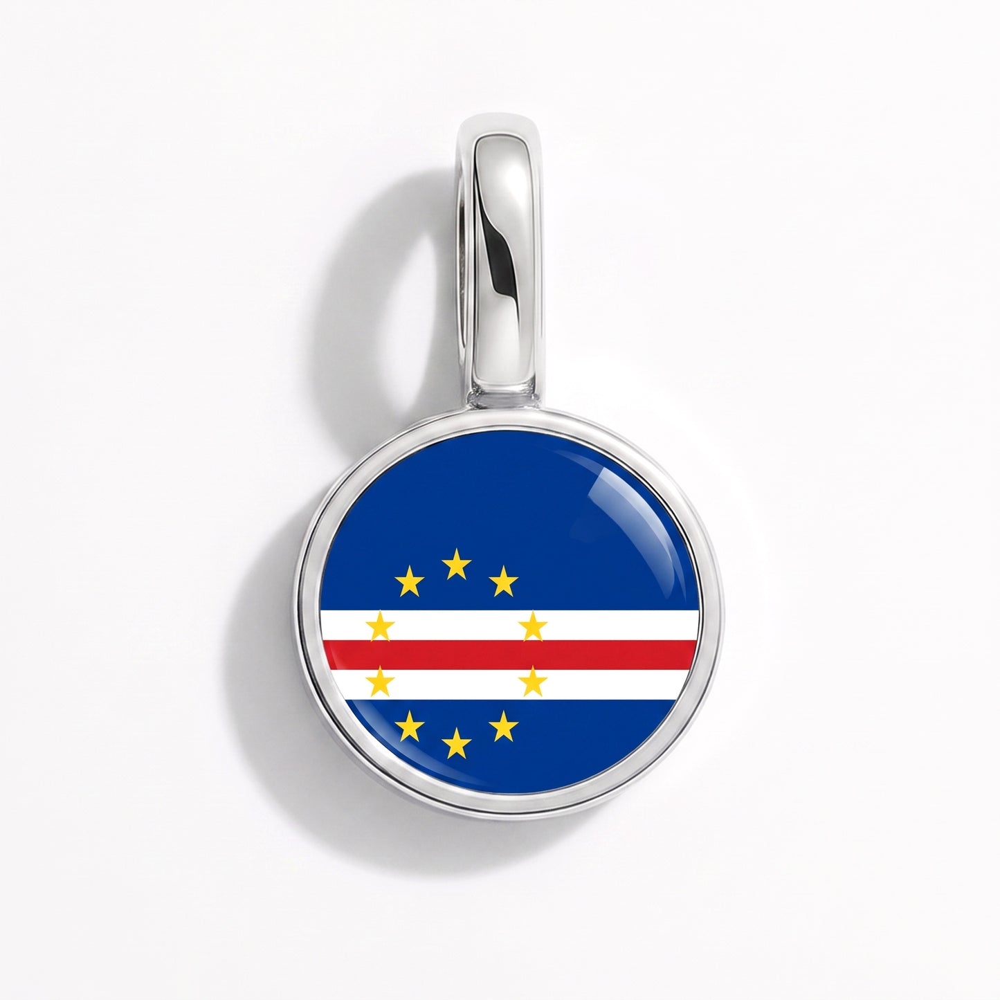 Charm vlag Kaapverdië – rond zilver