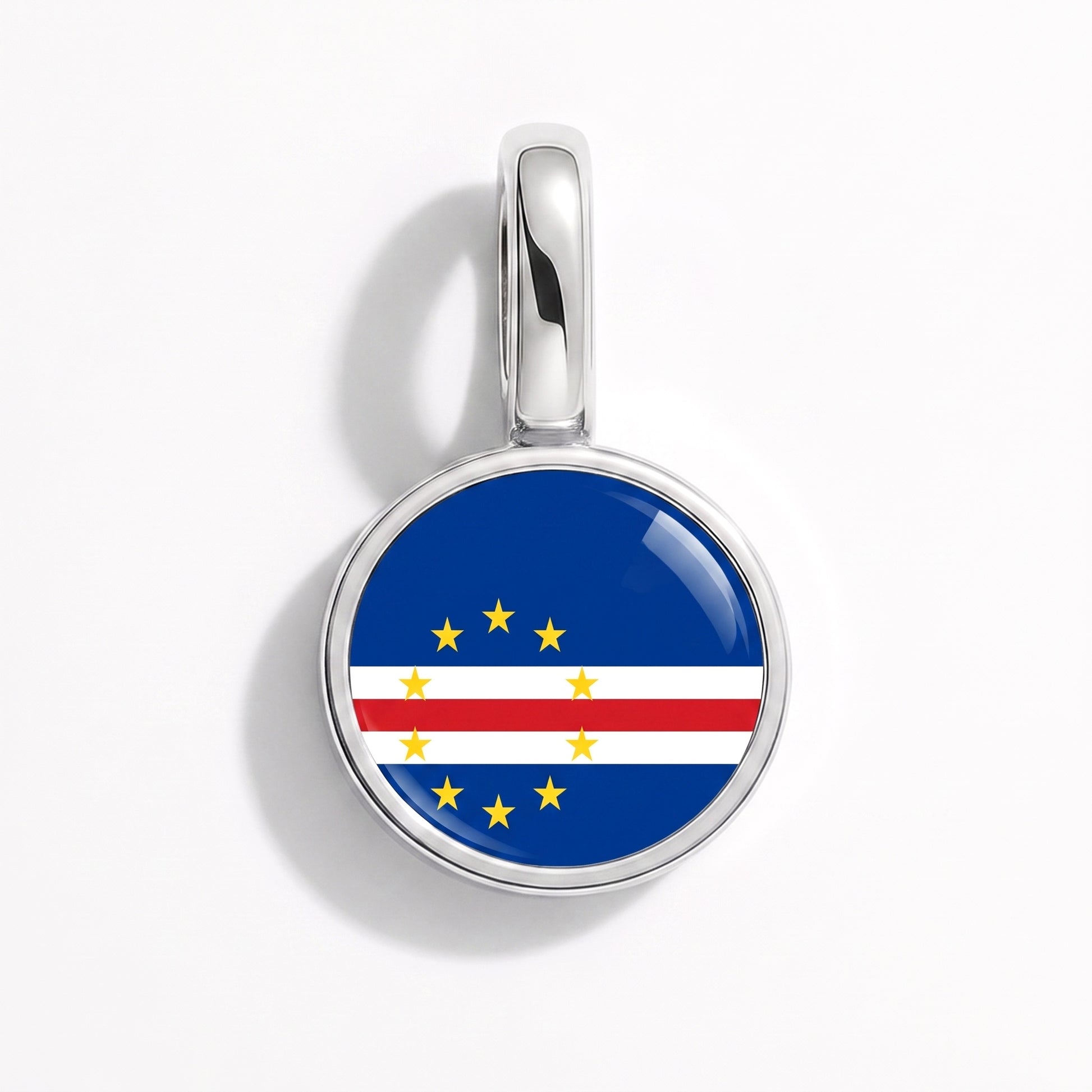 Charm vlag Kaapverdië – rond zilver