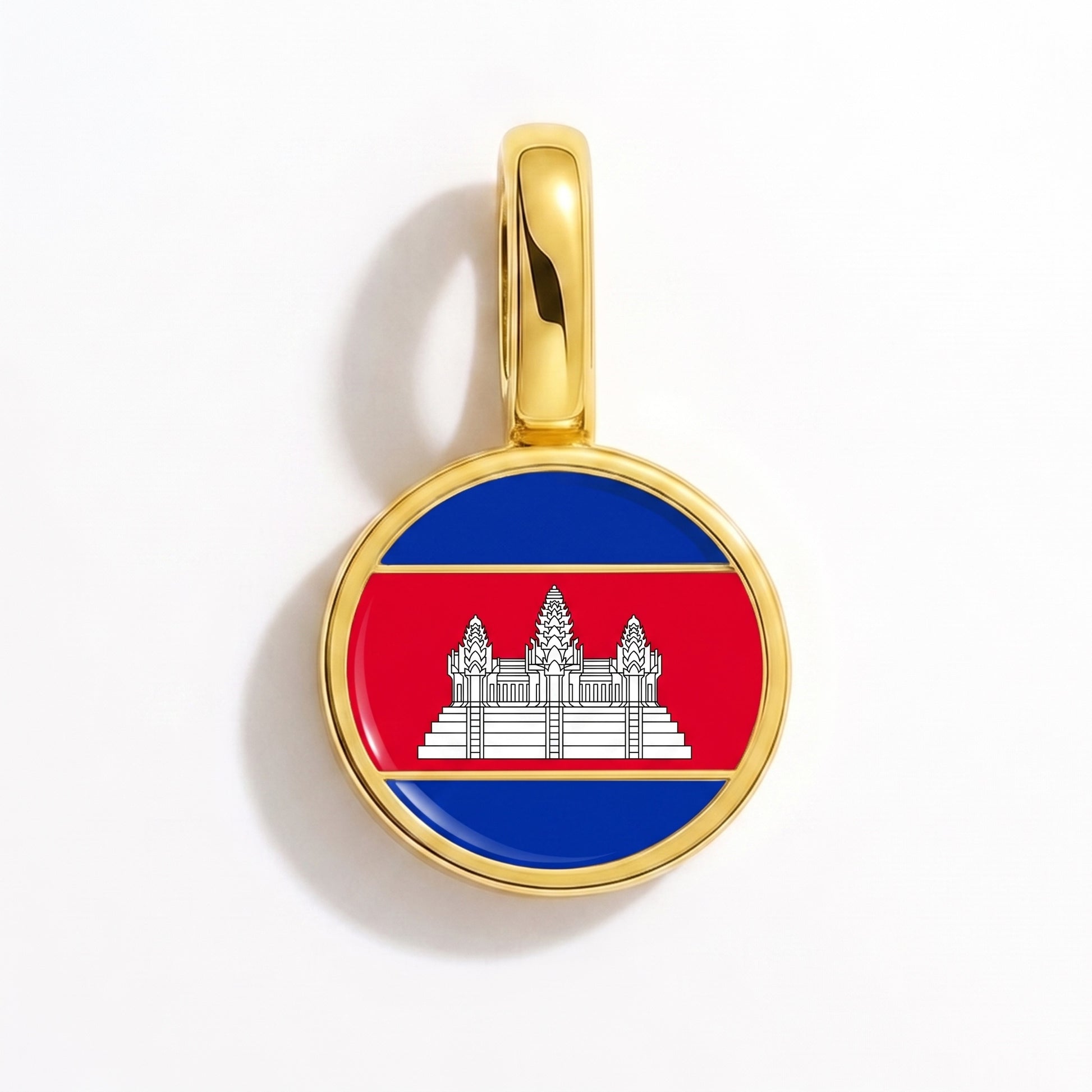 Charm vlag Cambodja – rond goud