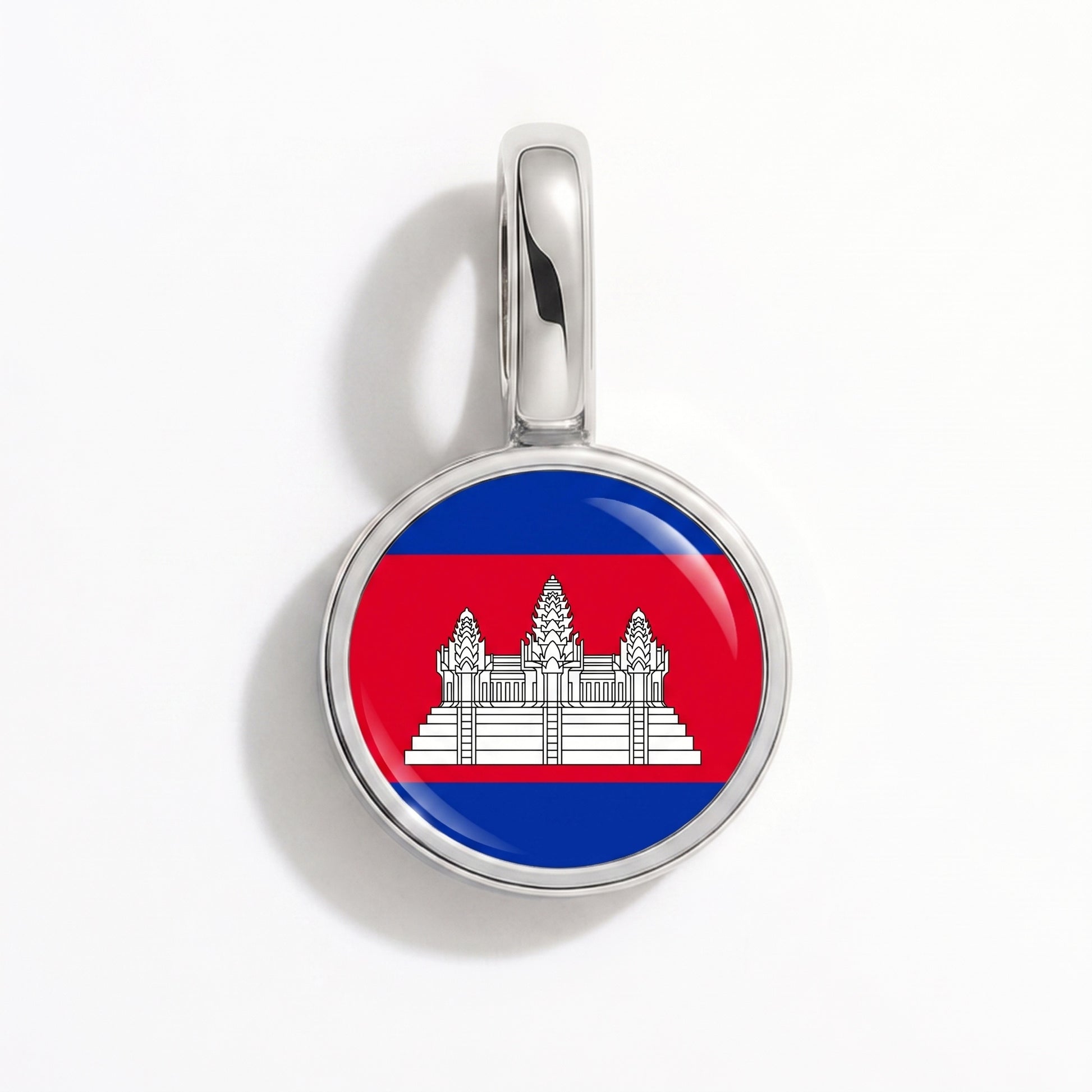 Charm vlag Cambodja – rond zilver
