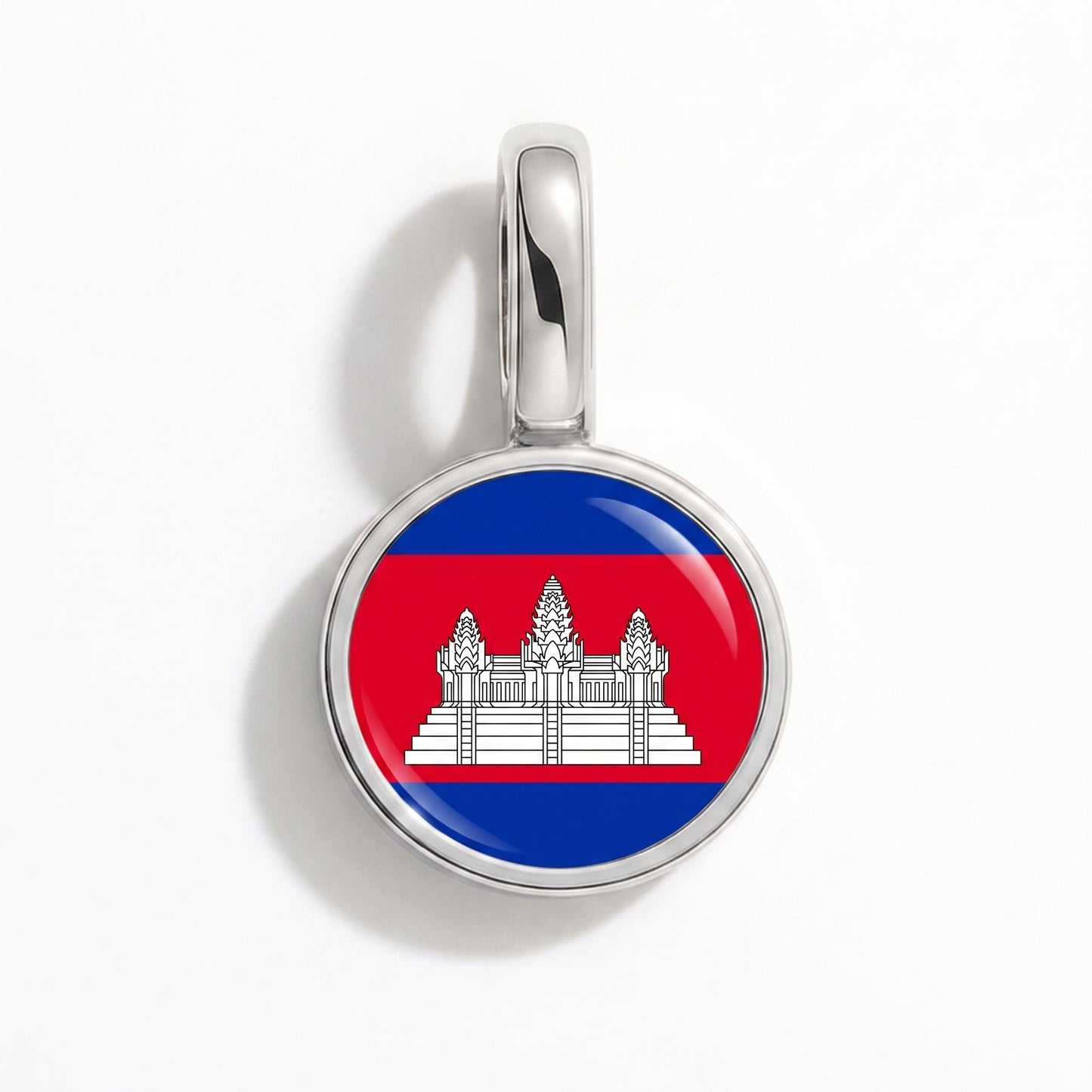 Charm vlag Cambodja – rechthoekig zilver