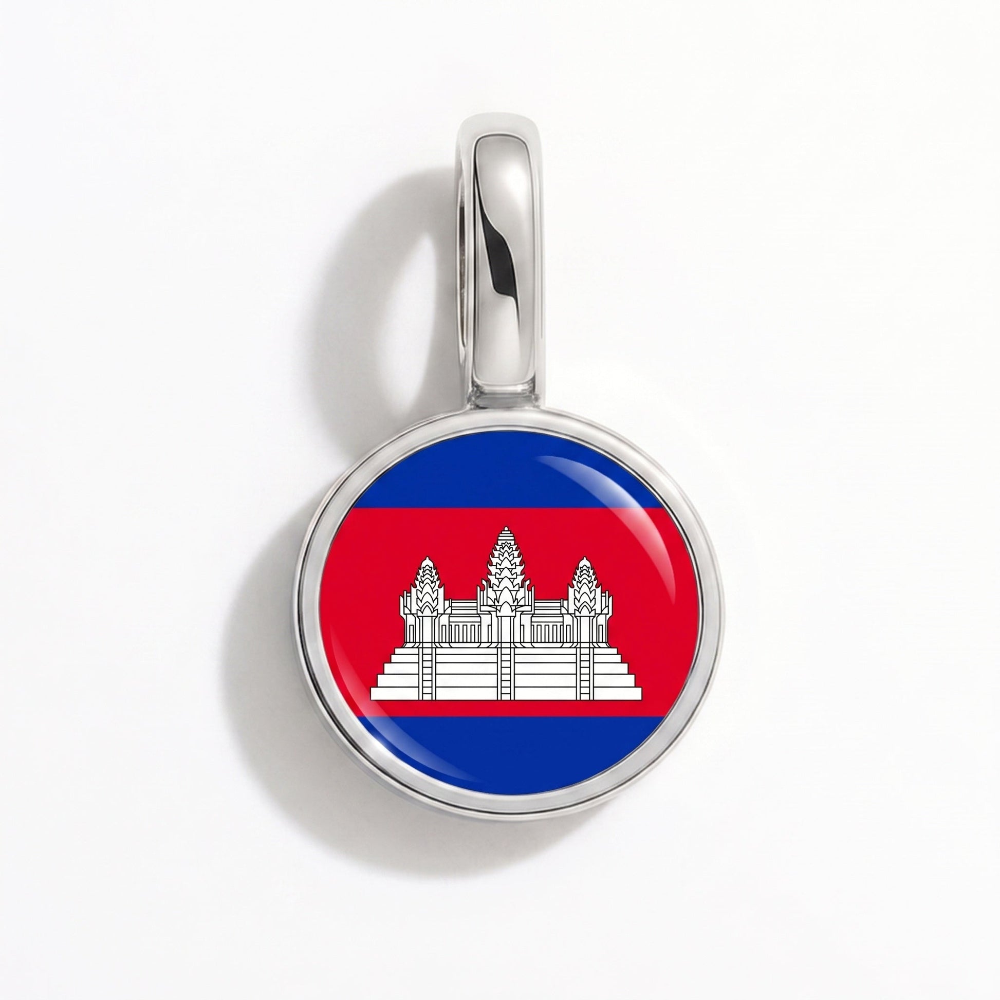 Charm vlag Cambodja – rechthoekig zilver