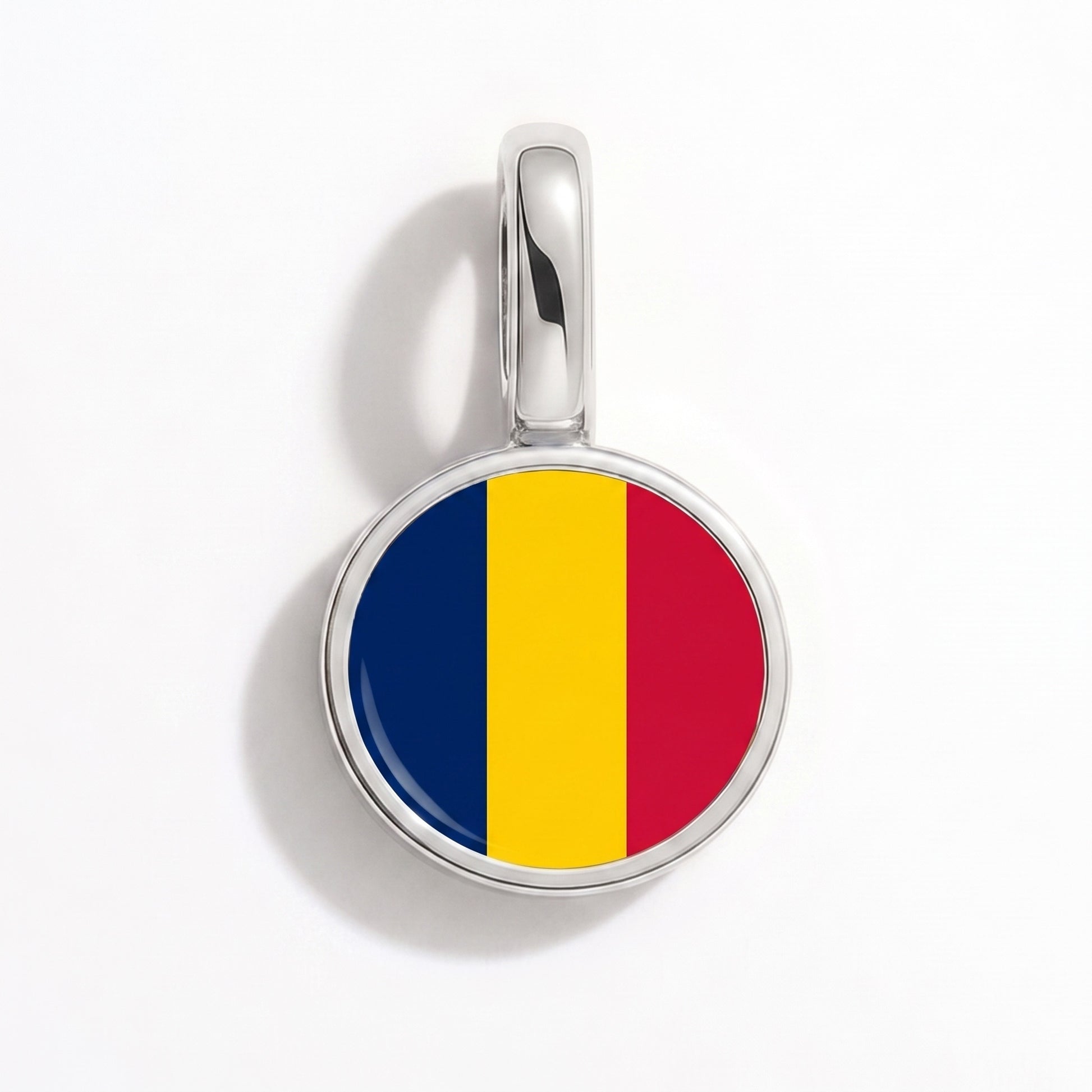 Charm vlag Tsjaad – rond zilver