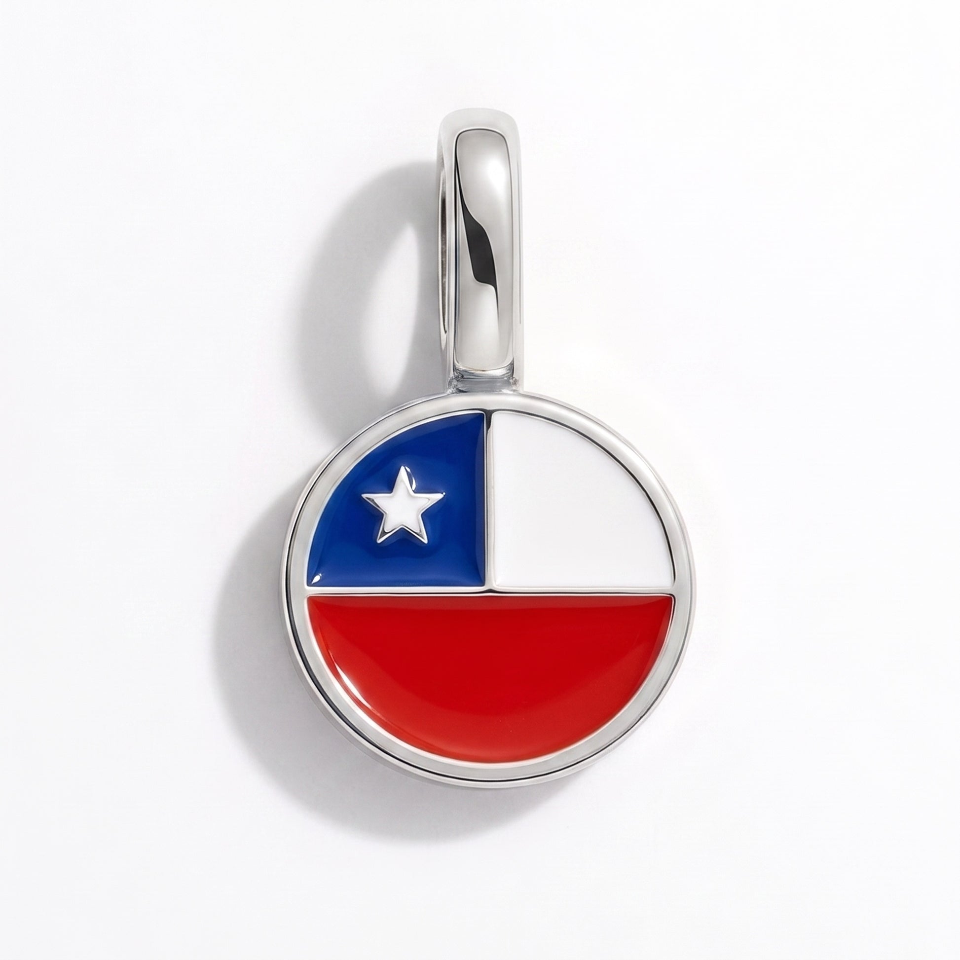 Charm vlag Chili – rond zilver