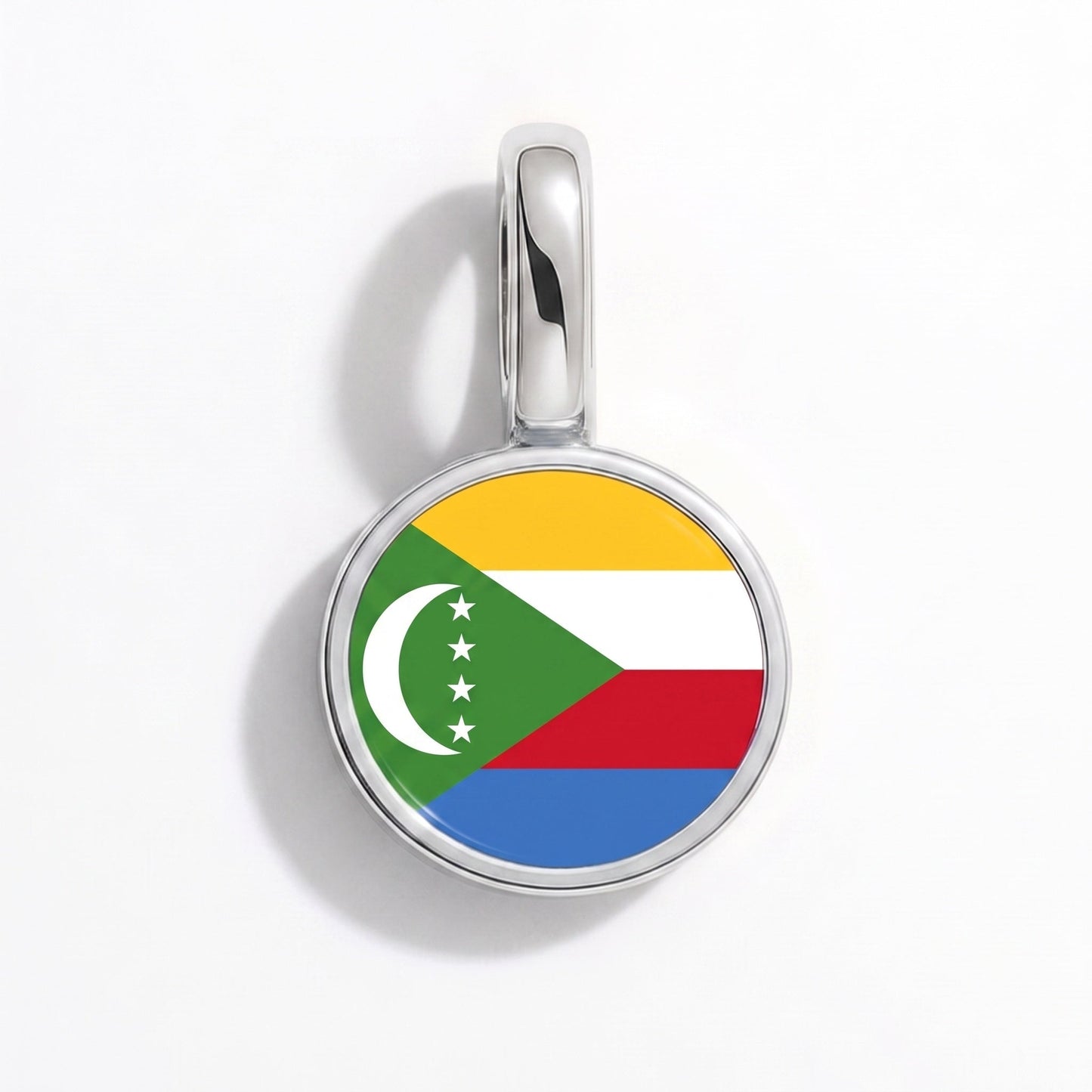 Charm vlag Comoren – rechthoekig zilver