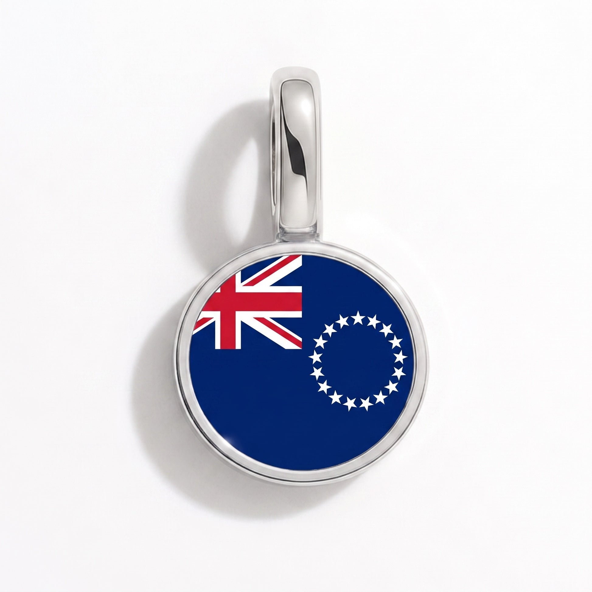 Charm vlag Cookeilanden – rond zilver