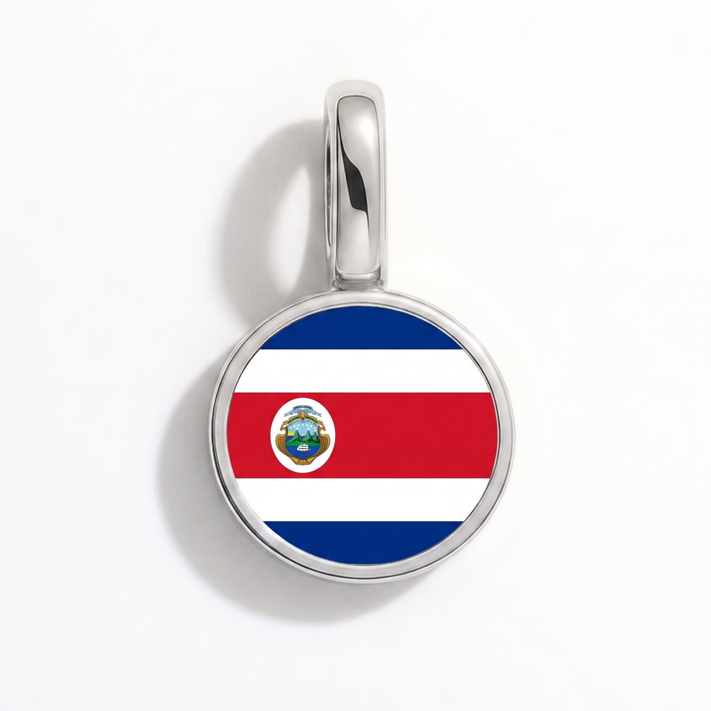 Charm vlag Costa Rica – rond zilver