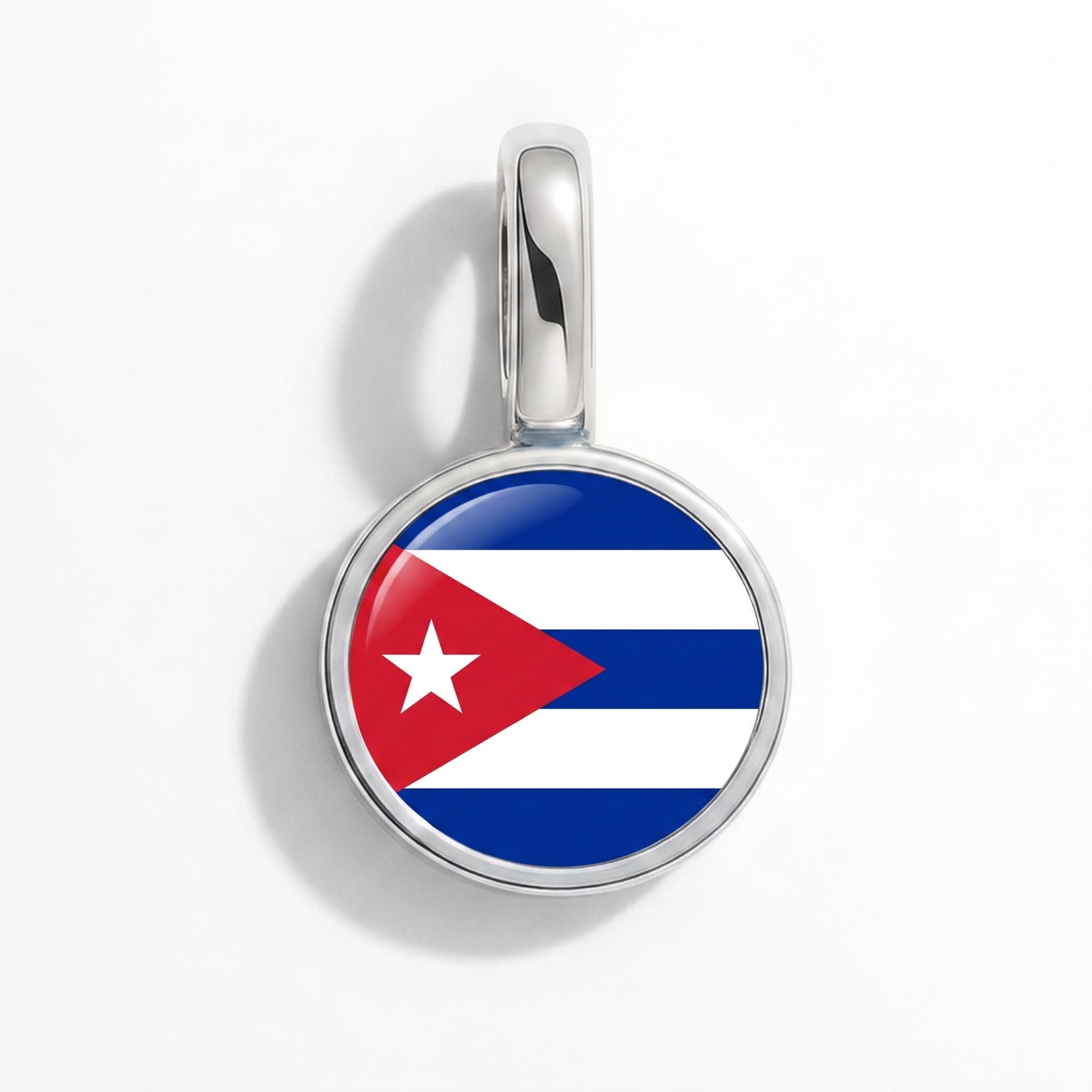Charm vlag Cuba – rond zilver