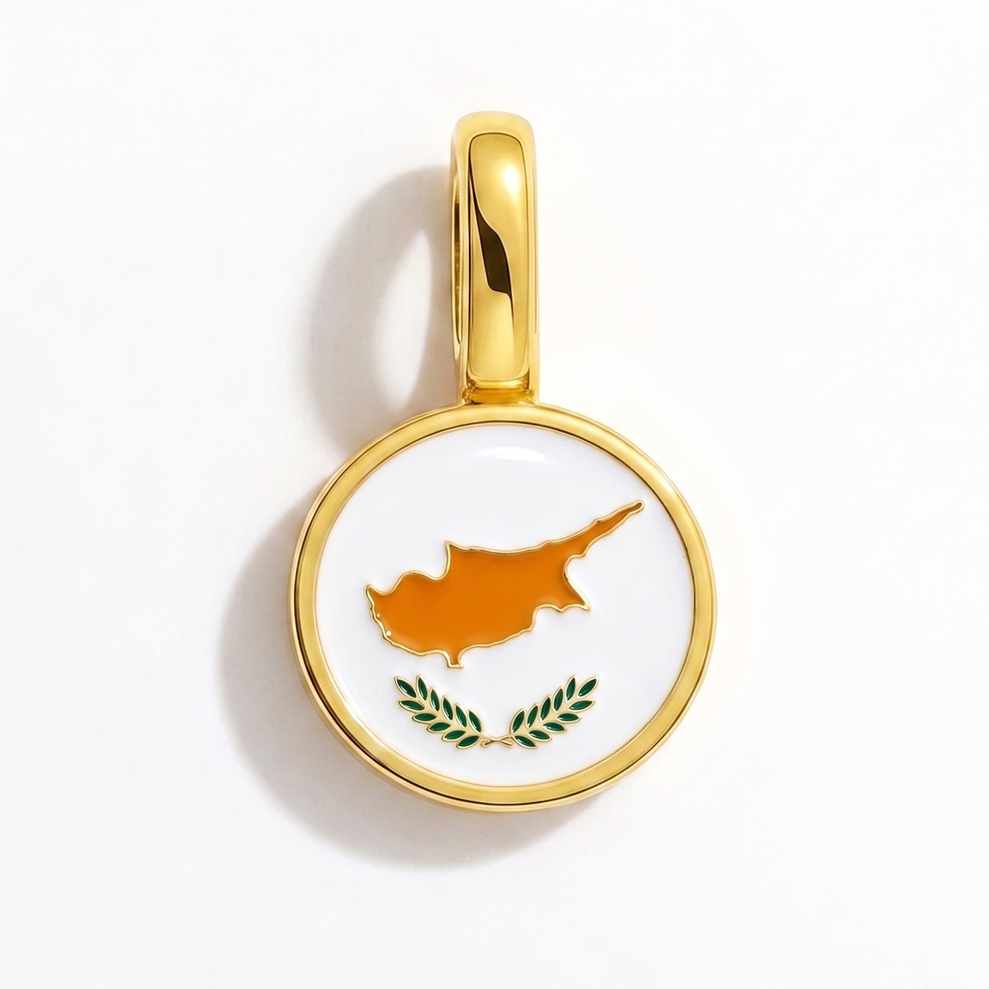Charm vlag Cyprus – rond goud