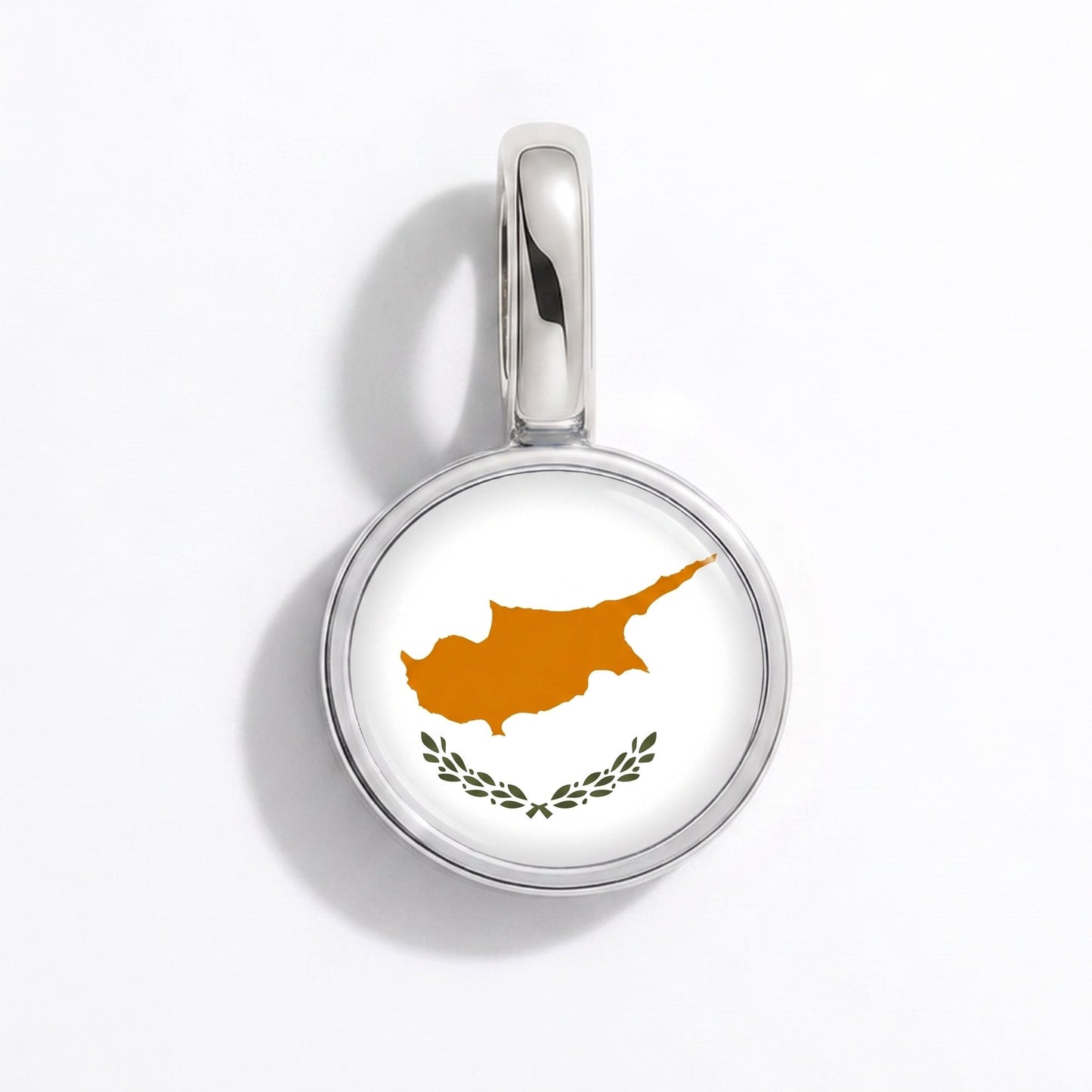 Charm vlag Cyprus – rechthoekig zilver