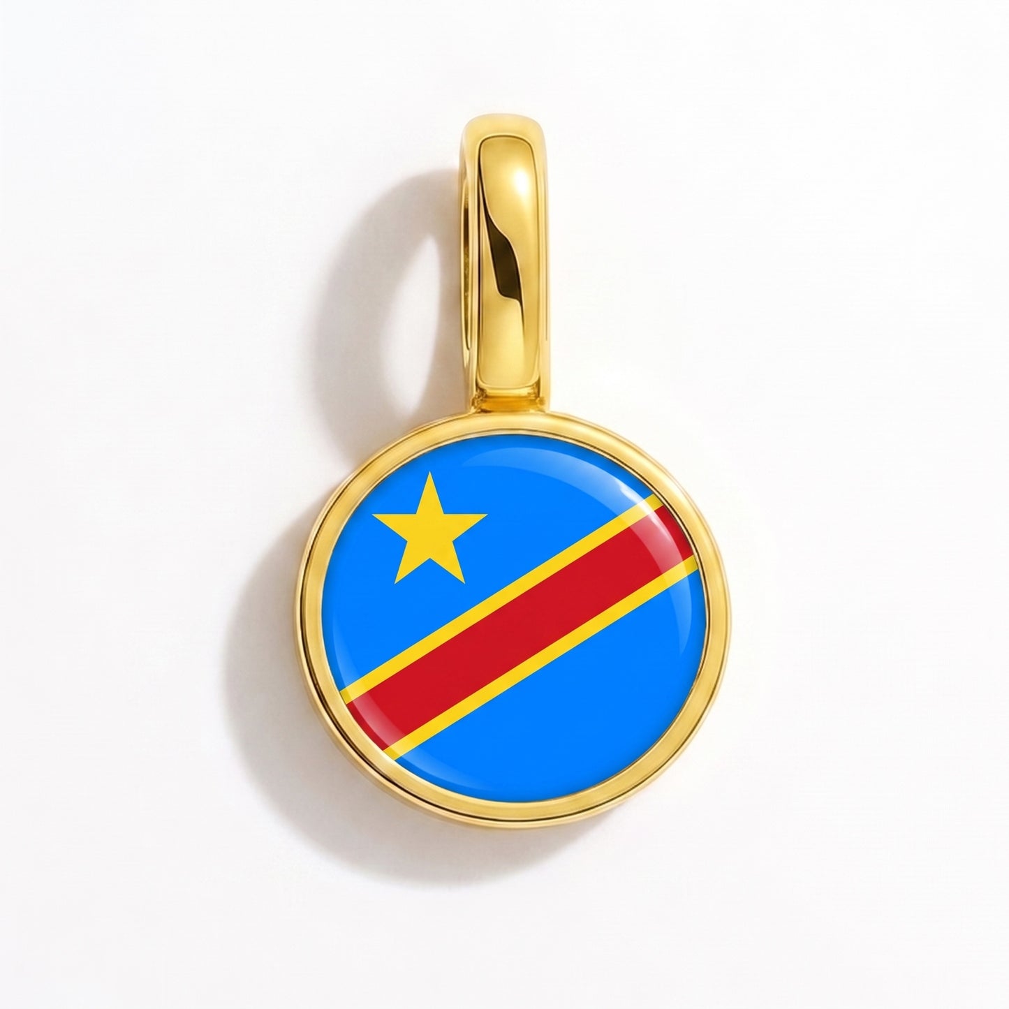 Charm vlag Democratische Republiek Congo – rond goud