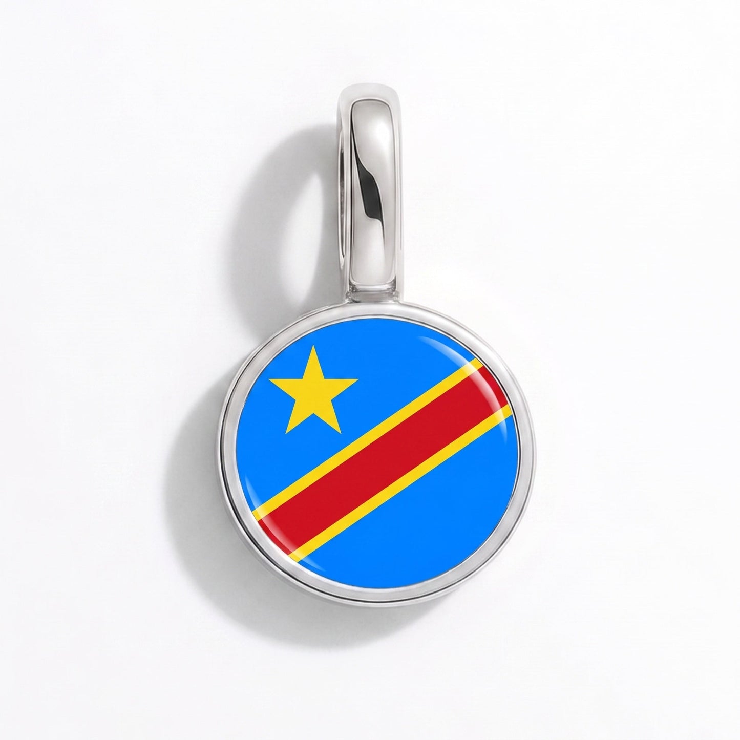 Charm vlag Democratische Republiek Congo – rechthoekig zilver