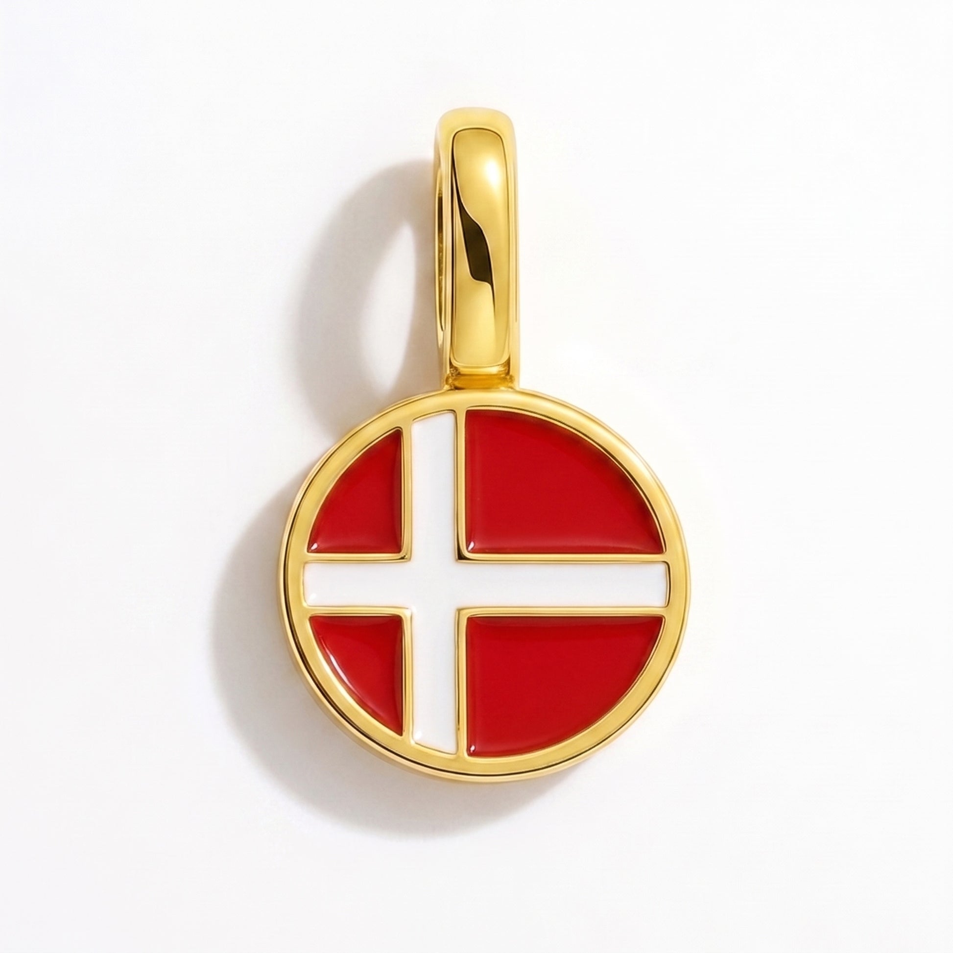 Charm vlag Denemarken – rond goud