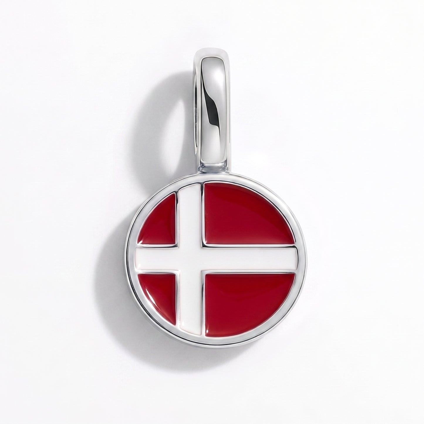 Charm vlag Denemarken – rond zilver