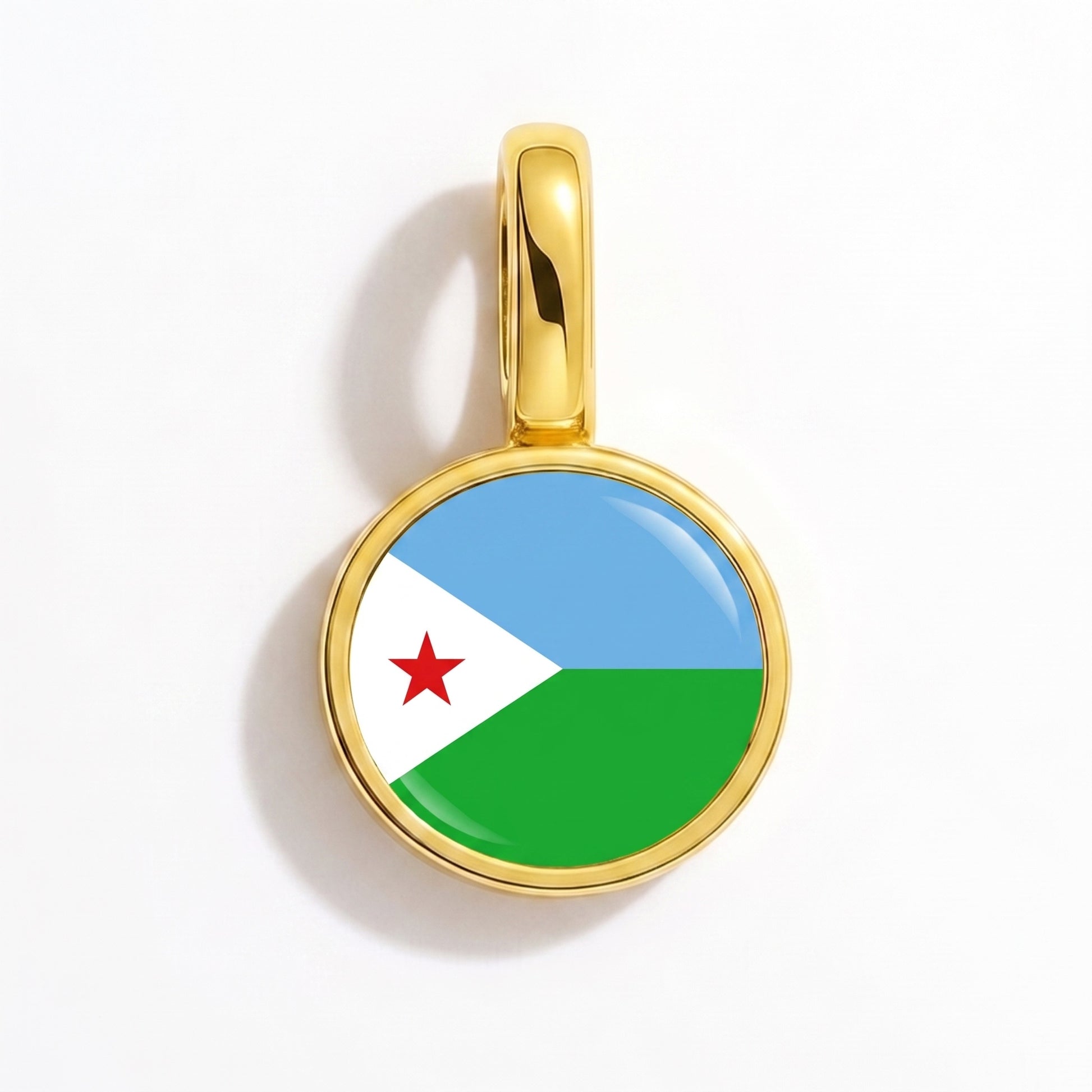Charm vlag Djibouti – rond goud