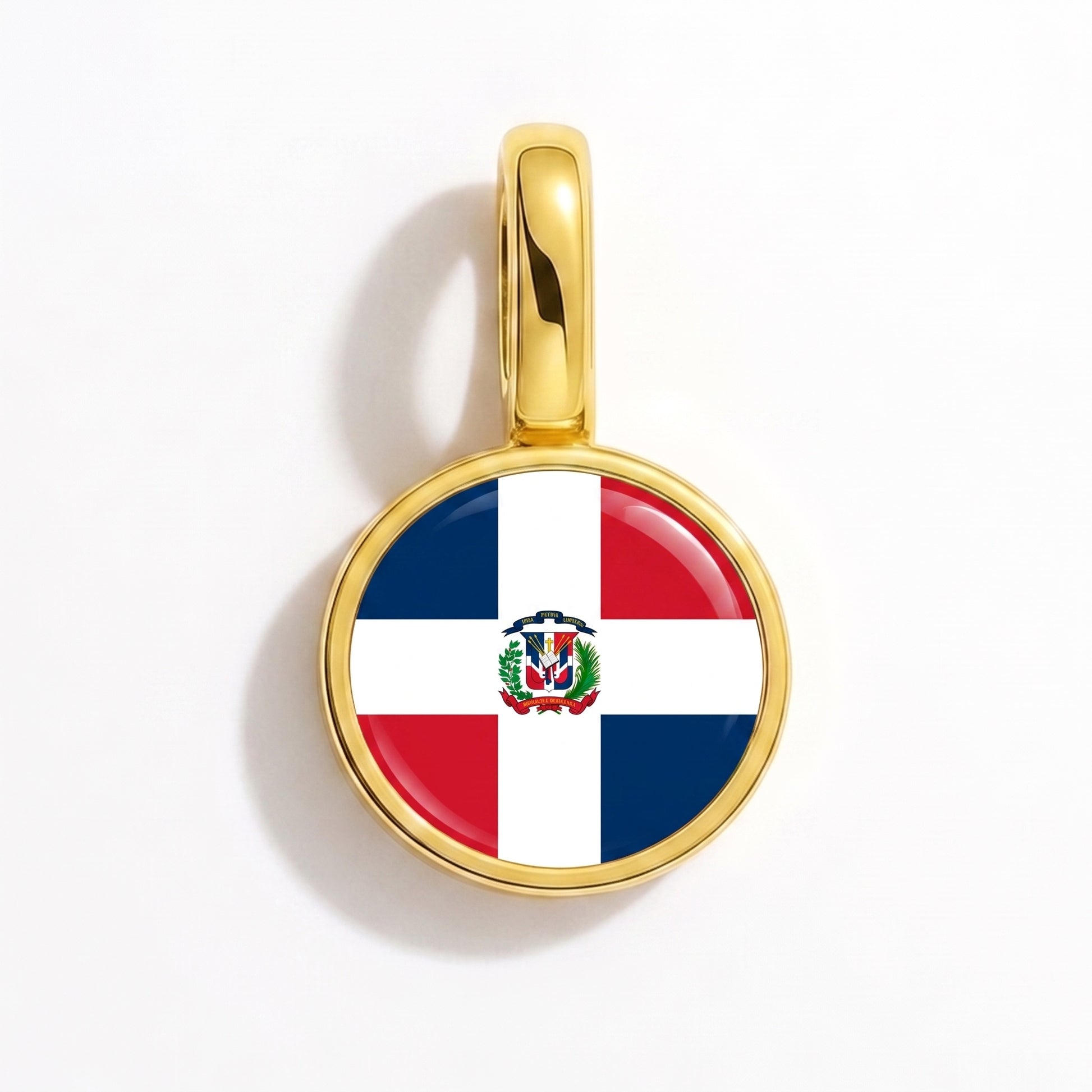 Charm vlag Dominicaanse Republiek – rond goud