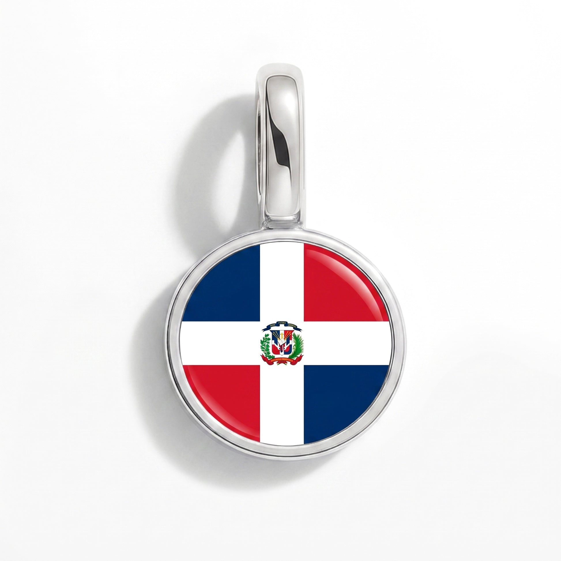 Charm vlag Dominicaanse Republiek – rond zilver