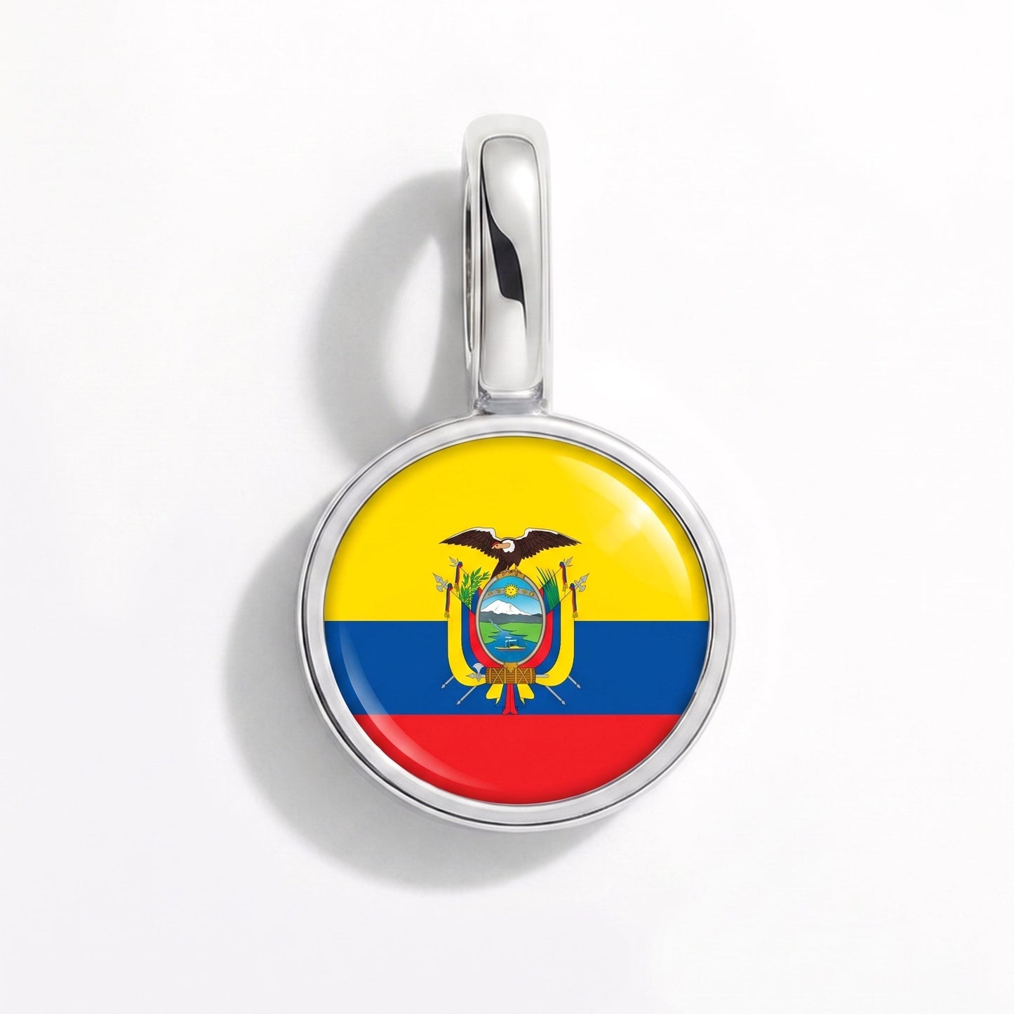 Charm vlag Ecuador – rechthoekig zilver