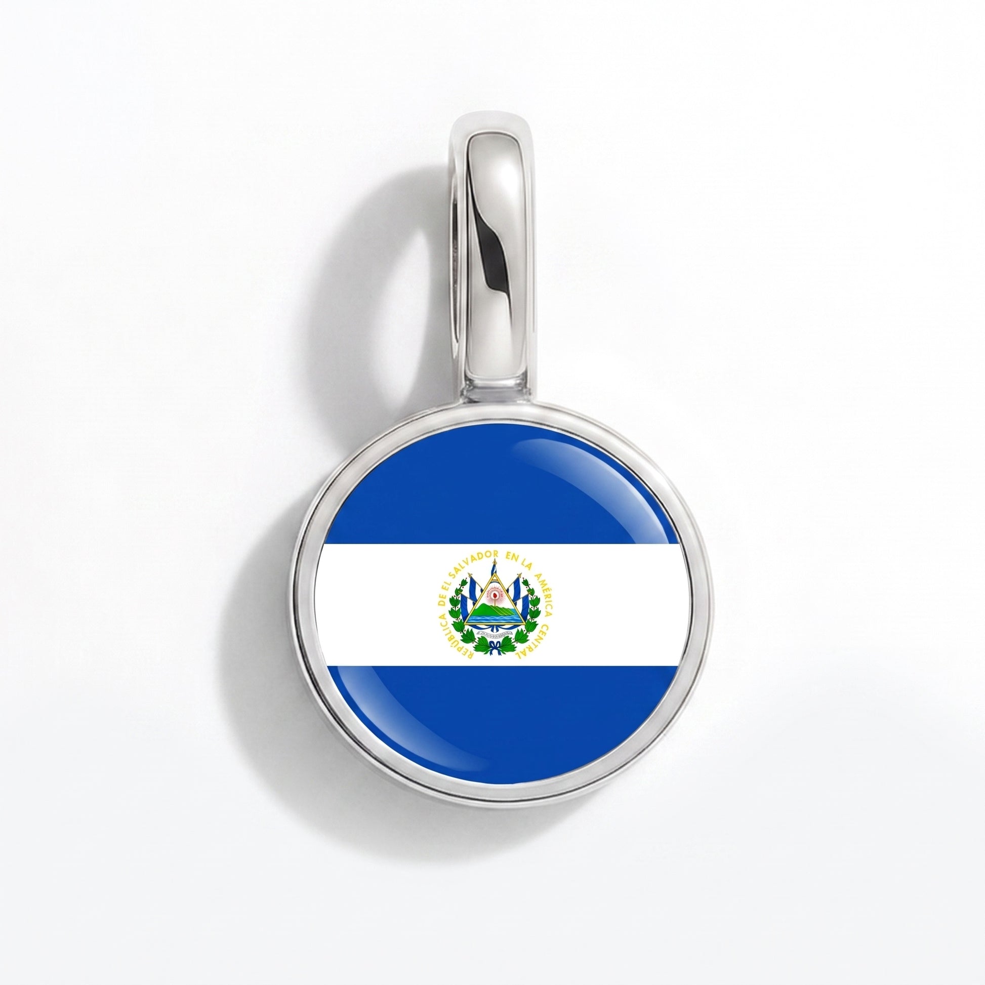 Charm vlag El Salvador – rond zilver
