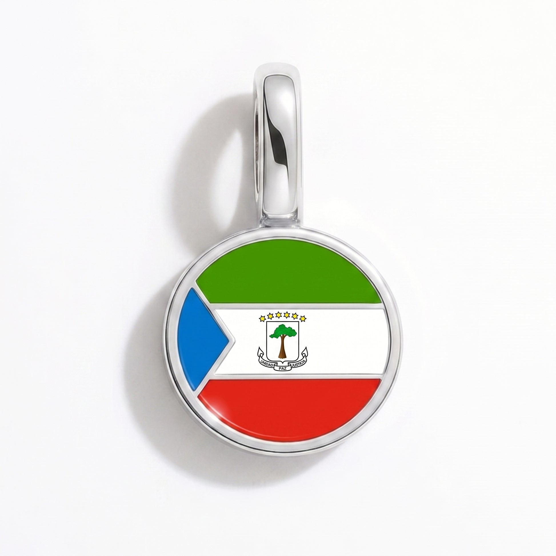 Charm vlag Equatoriaal-Guinea – rond zilver