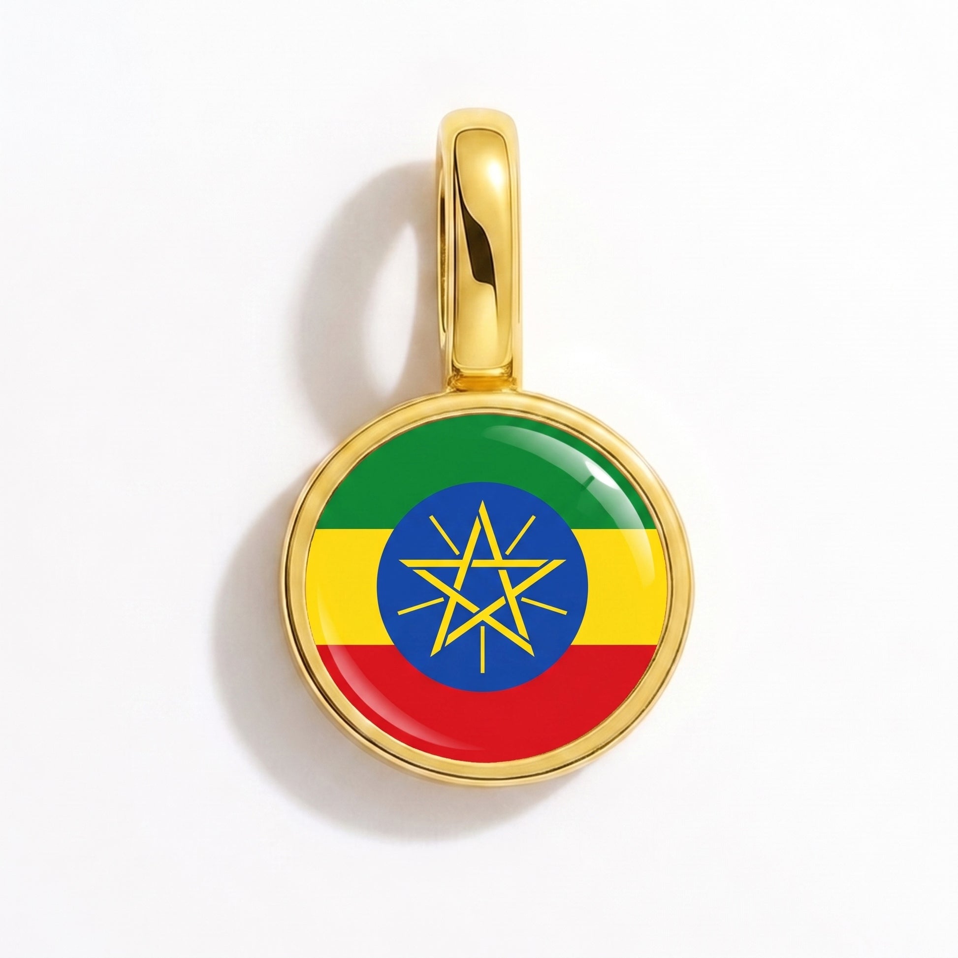 Charm vlag Ethiopië – rond goud